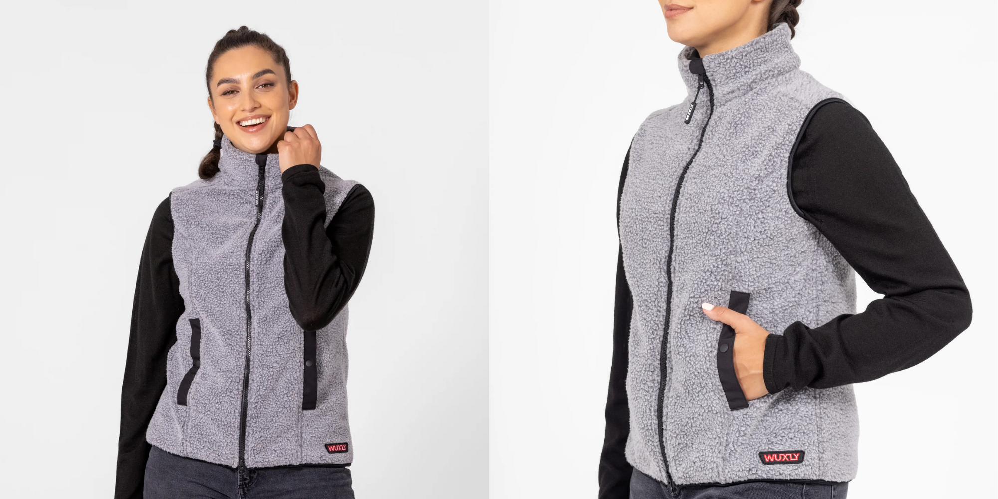 two images of person in vest by Wuxly