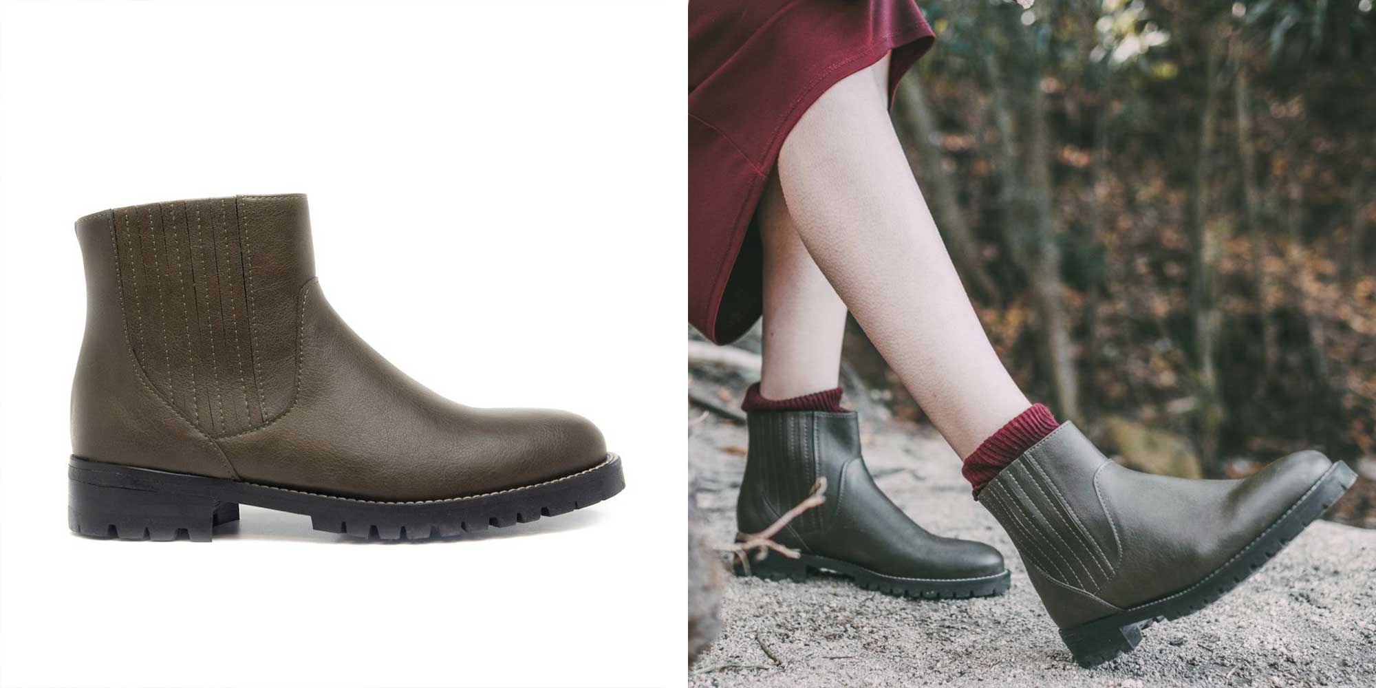 Brown vegan Chelsea boots by NAE.