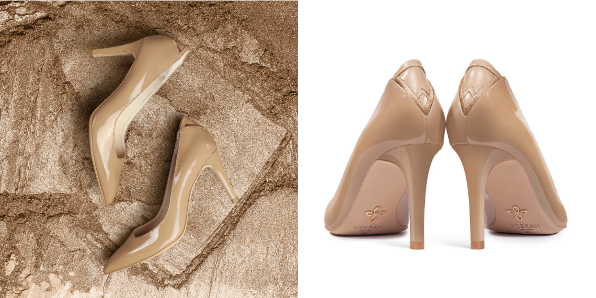 side view and back view of camel pumps by VEERAH