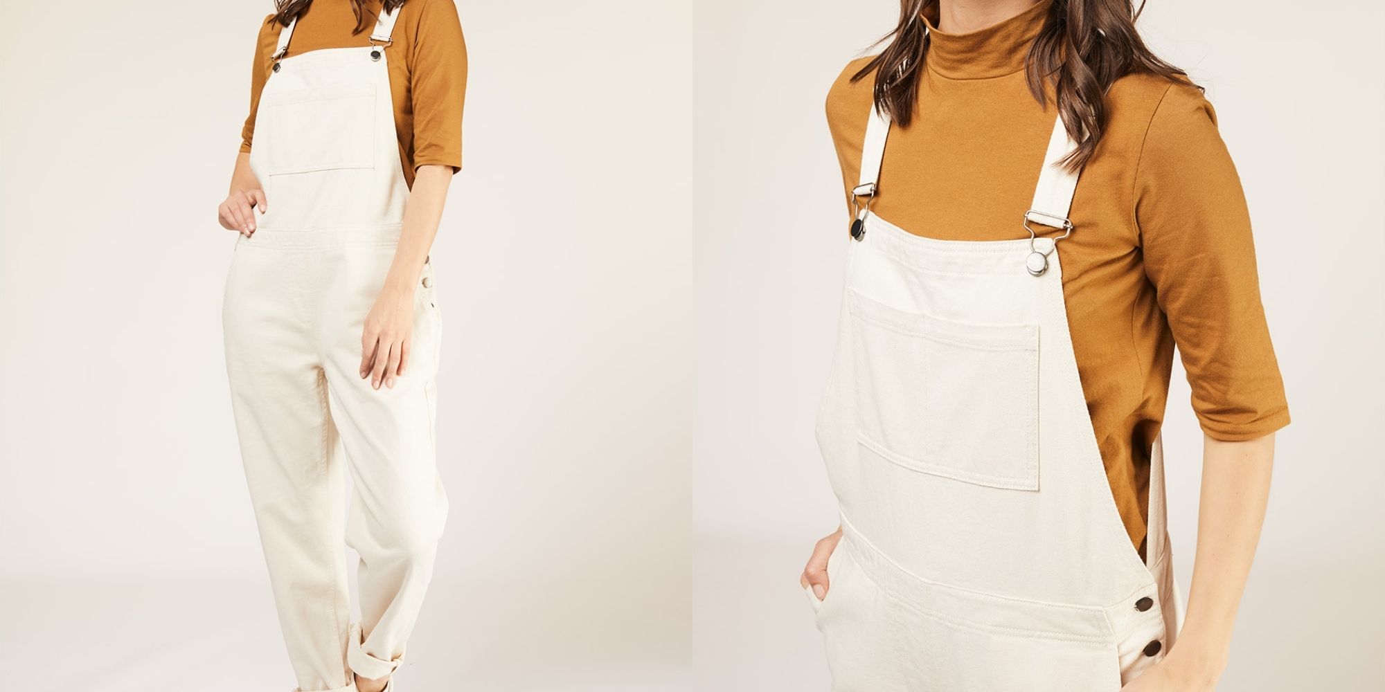 Natural shade organic cotton dungarees by People Tree.