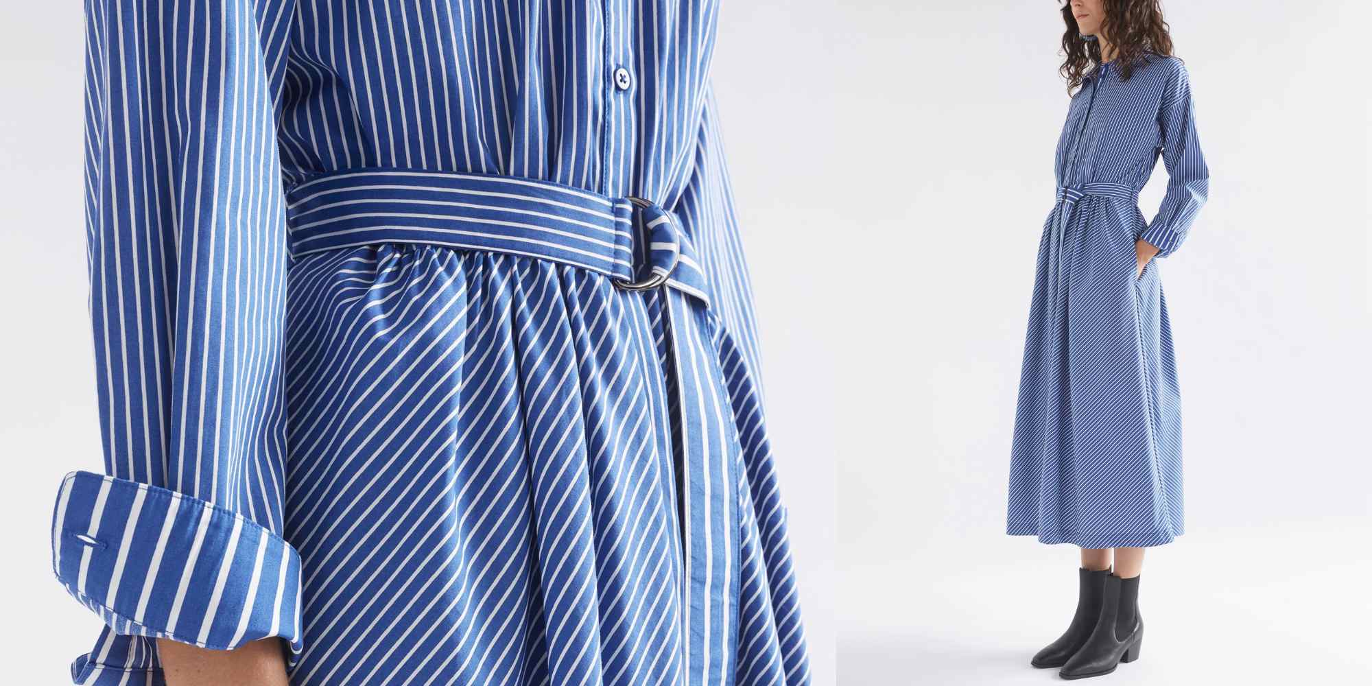 striped midi shirt dress from elk
