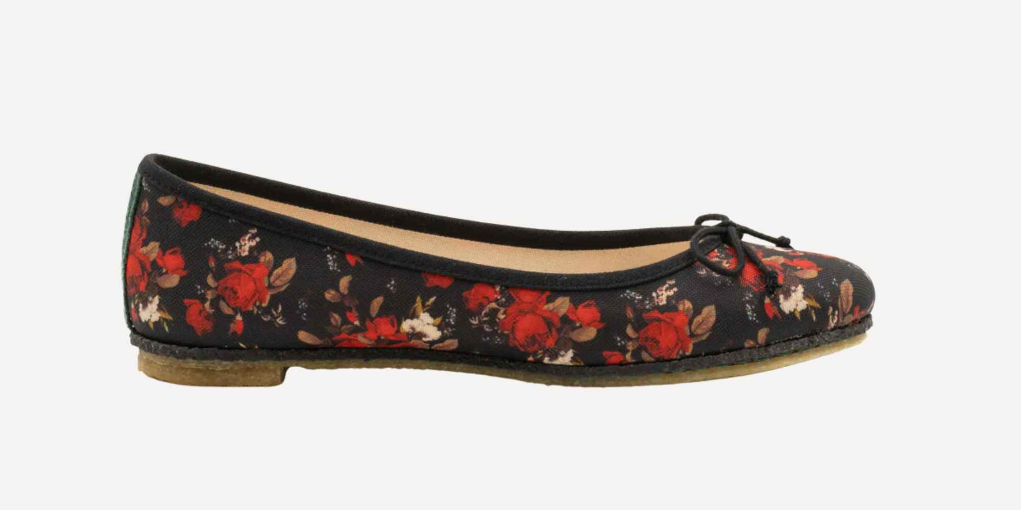 vegan rose-print ballerina shoes from vesica piscis