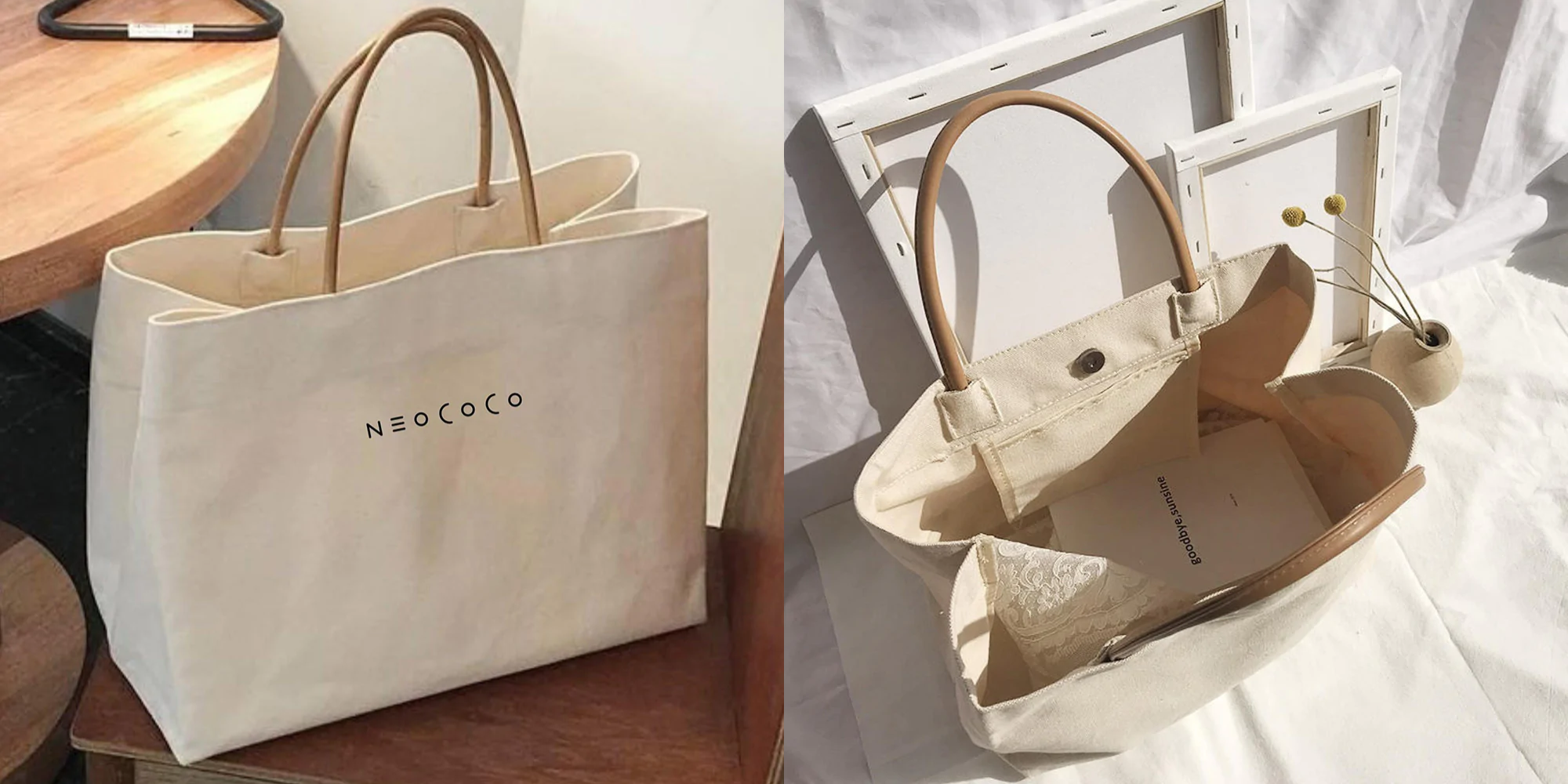 front and interior view of tote bag by Neococo