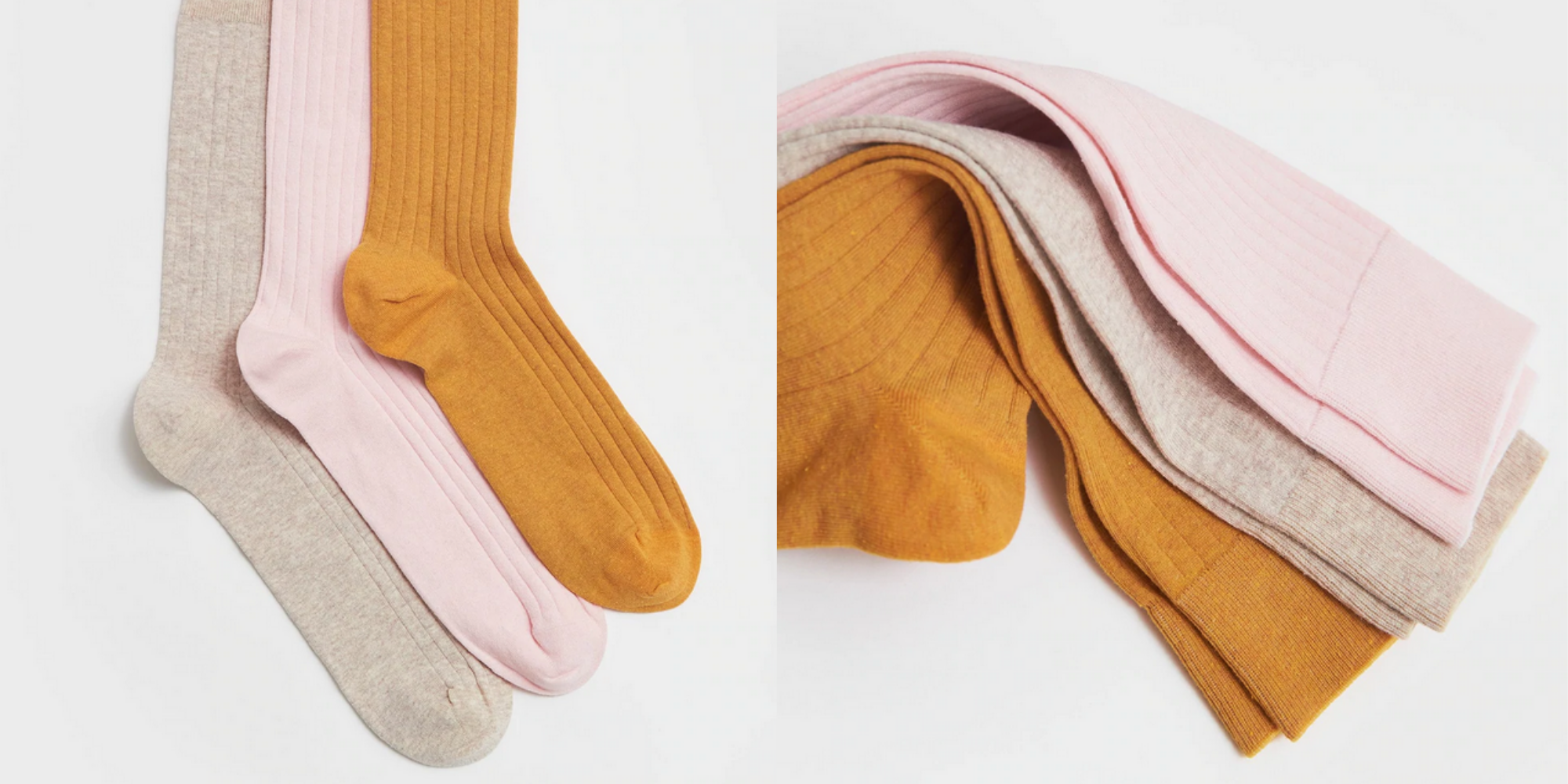 two images of Optimistic socks in 3 colours by Neem