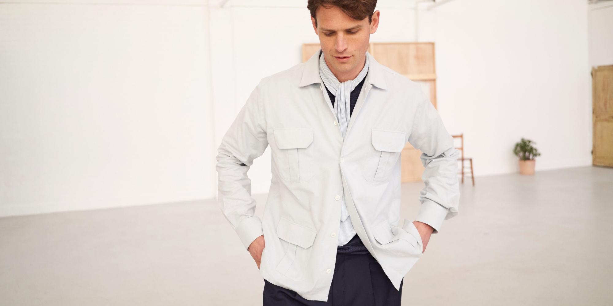 image of person in Oxford Over Shirt by Neem