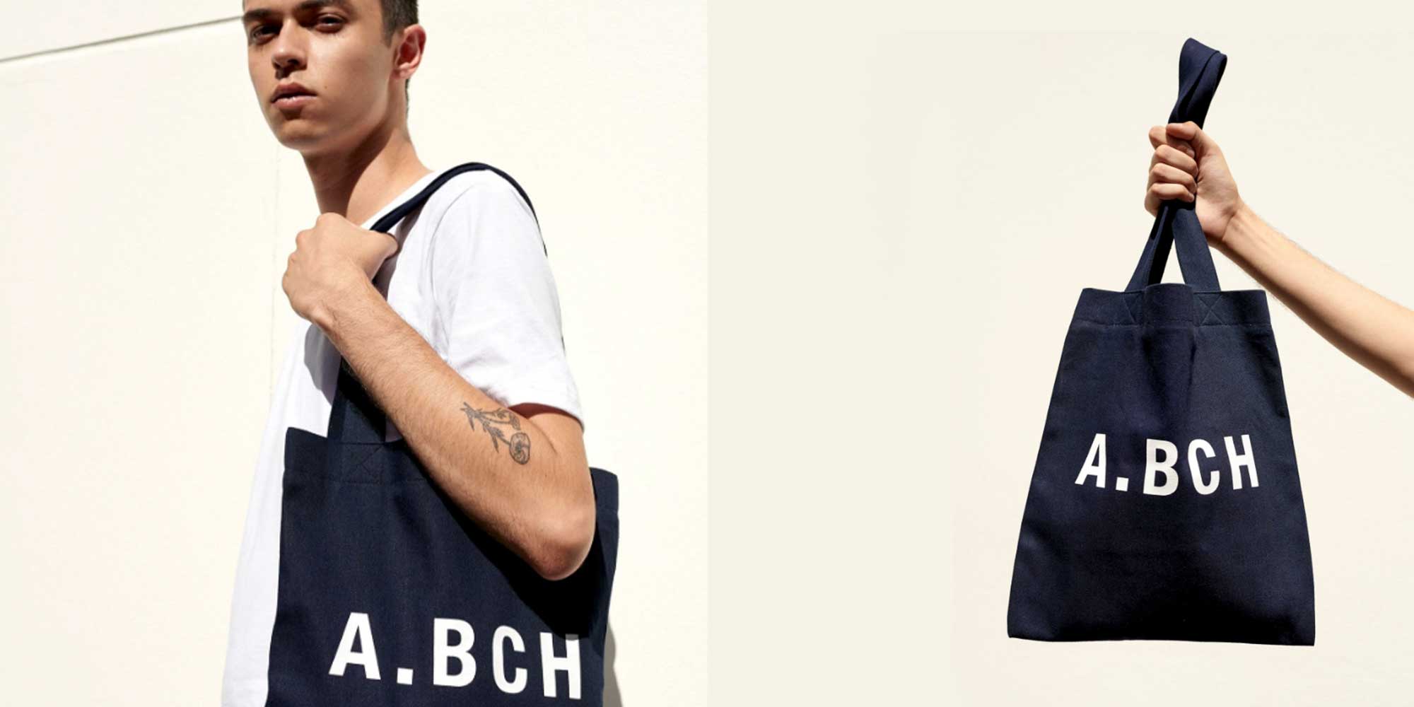 A dark navy tote bag by A.BCH.