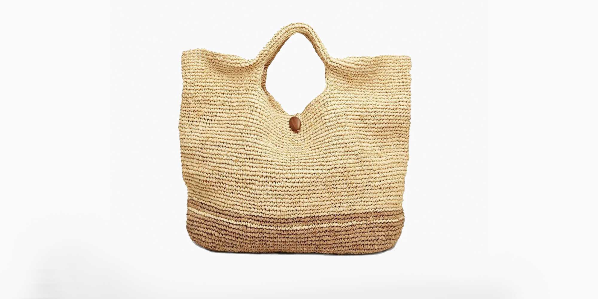 A straw tote bag by Vitamin A.