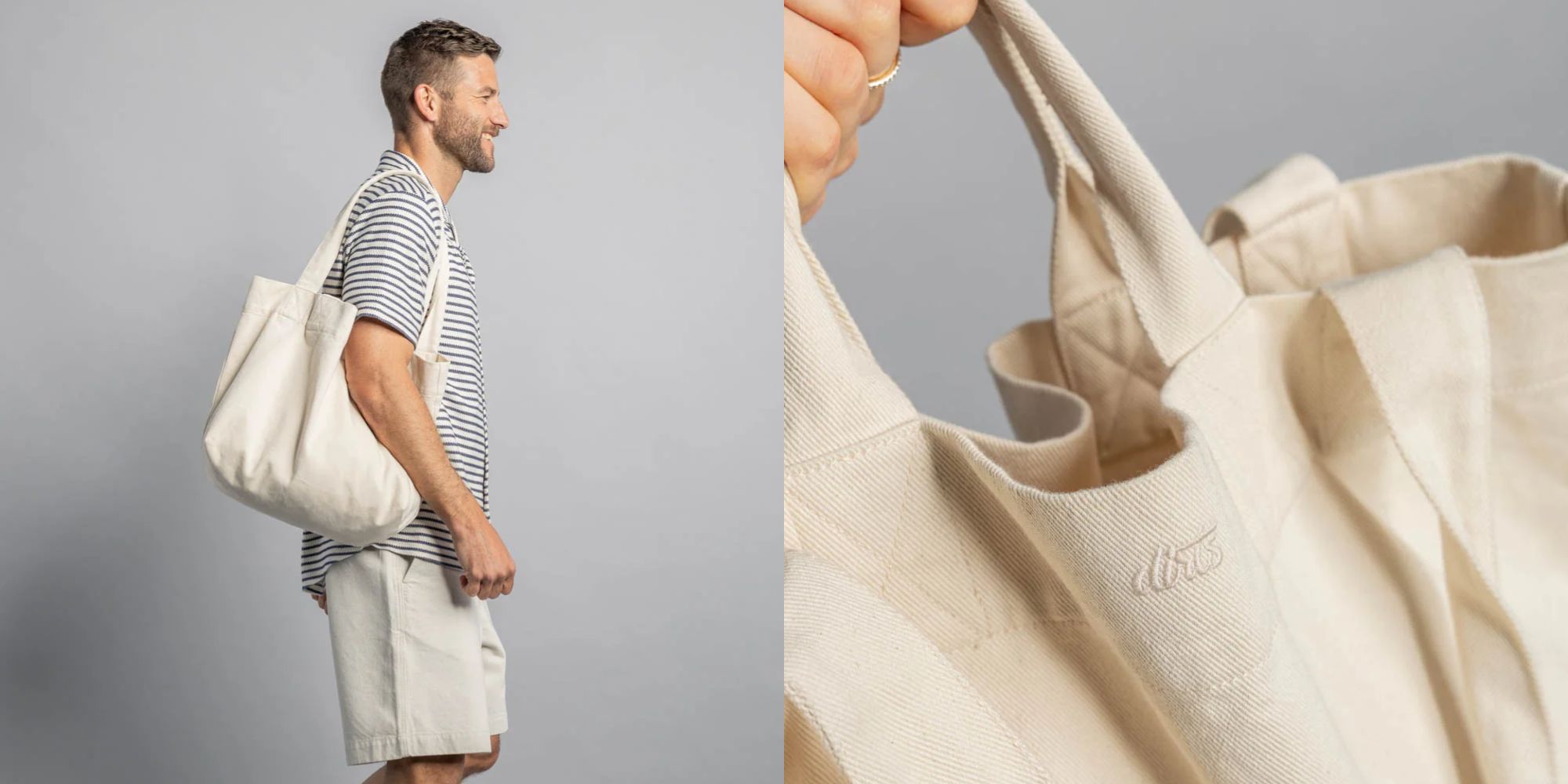 beige tote bag from dirts