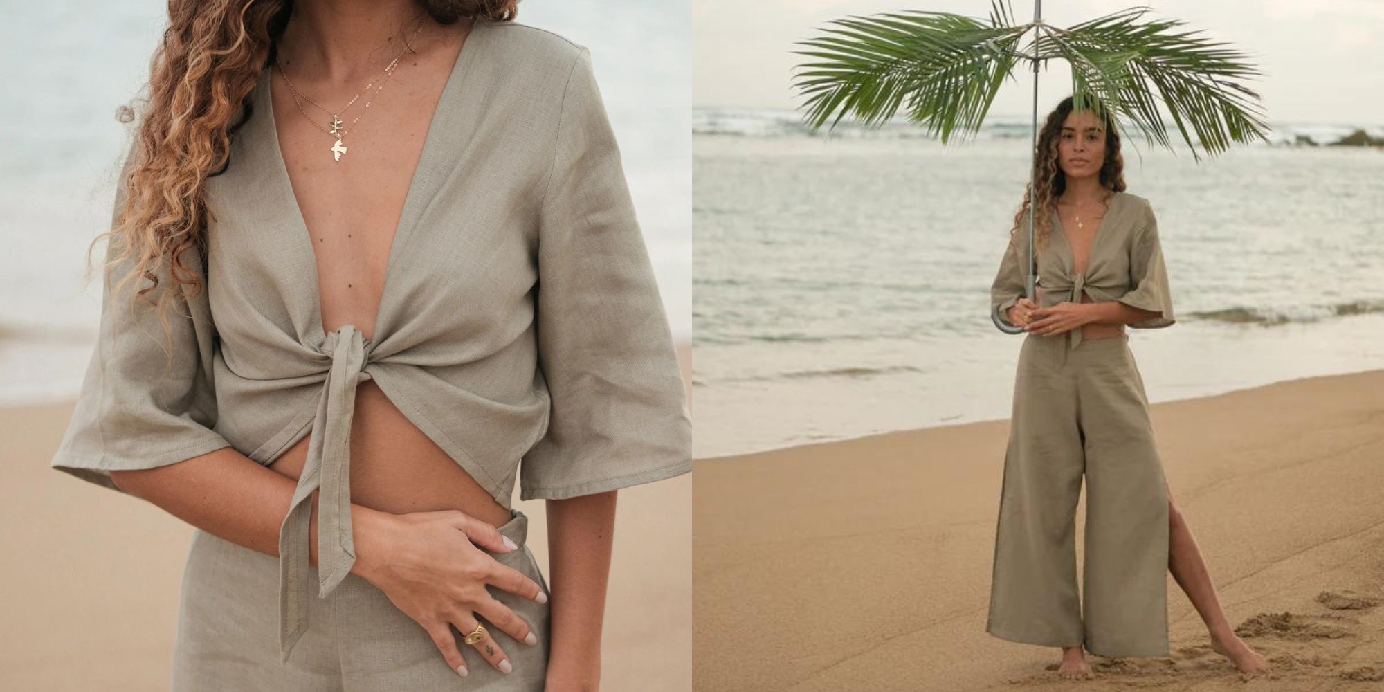 A reversible linen wrap-top by MUNS.