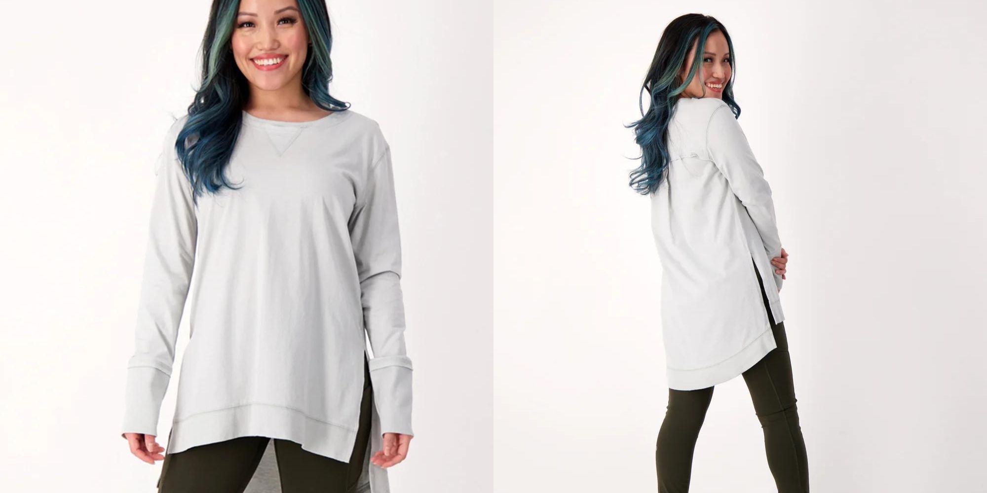 A grey organic cotton tunic shirt by The Good Tee.