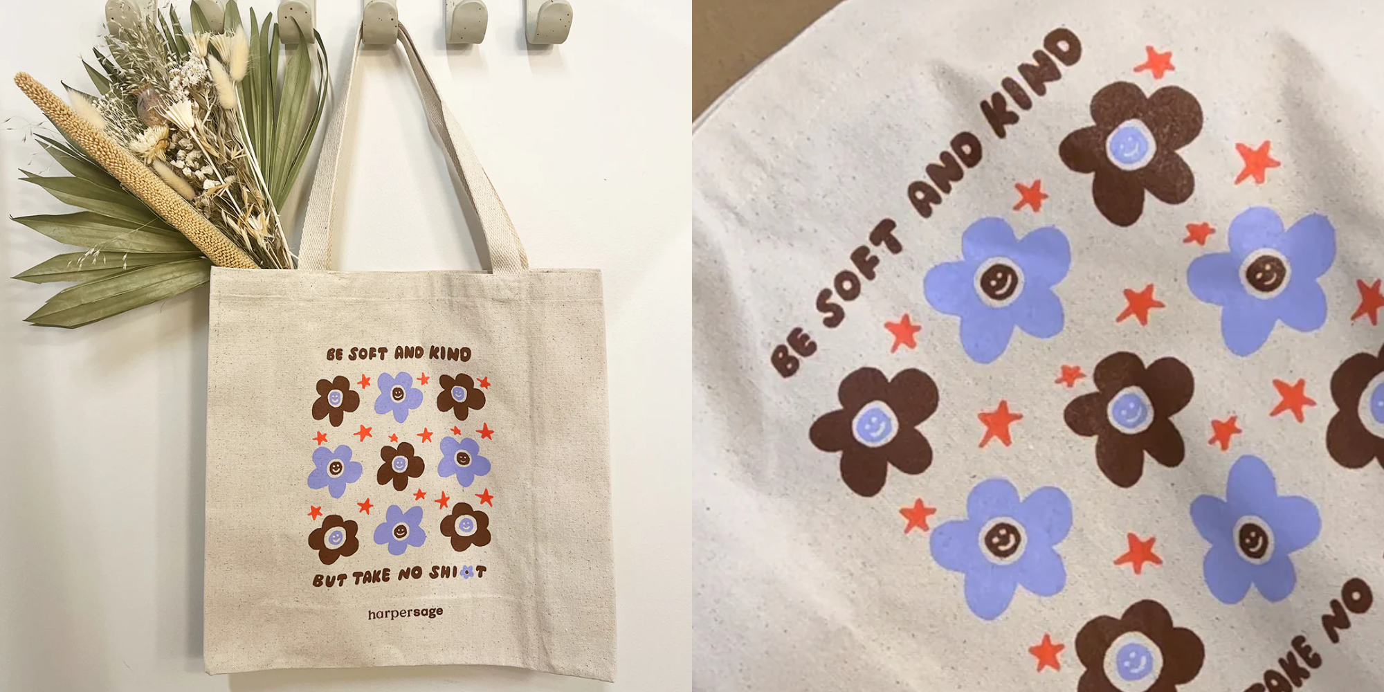 printed canvas tote by HarperSage.