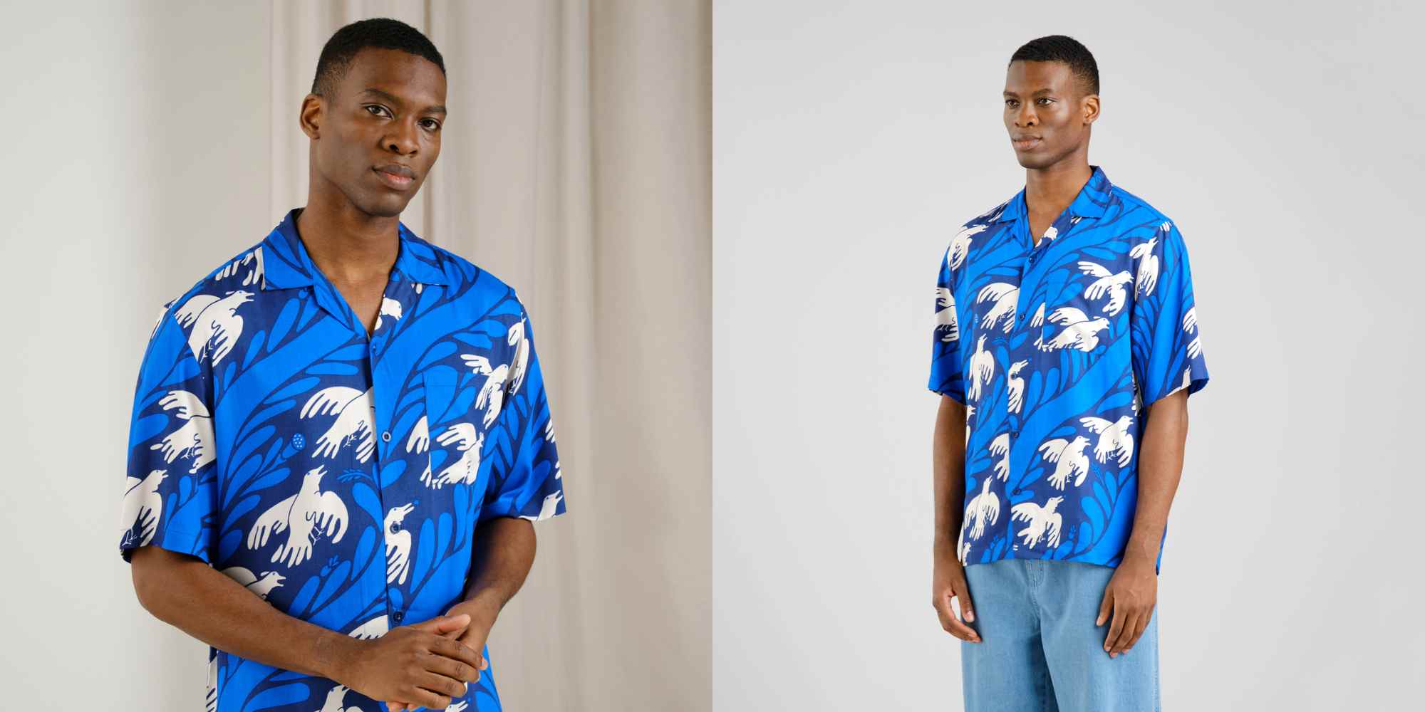 person wearing printed shirt from dedicated