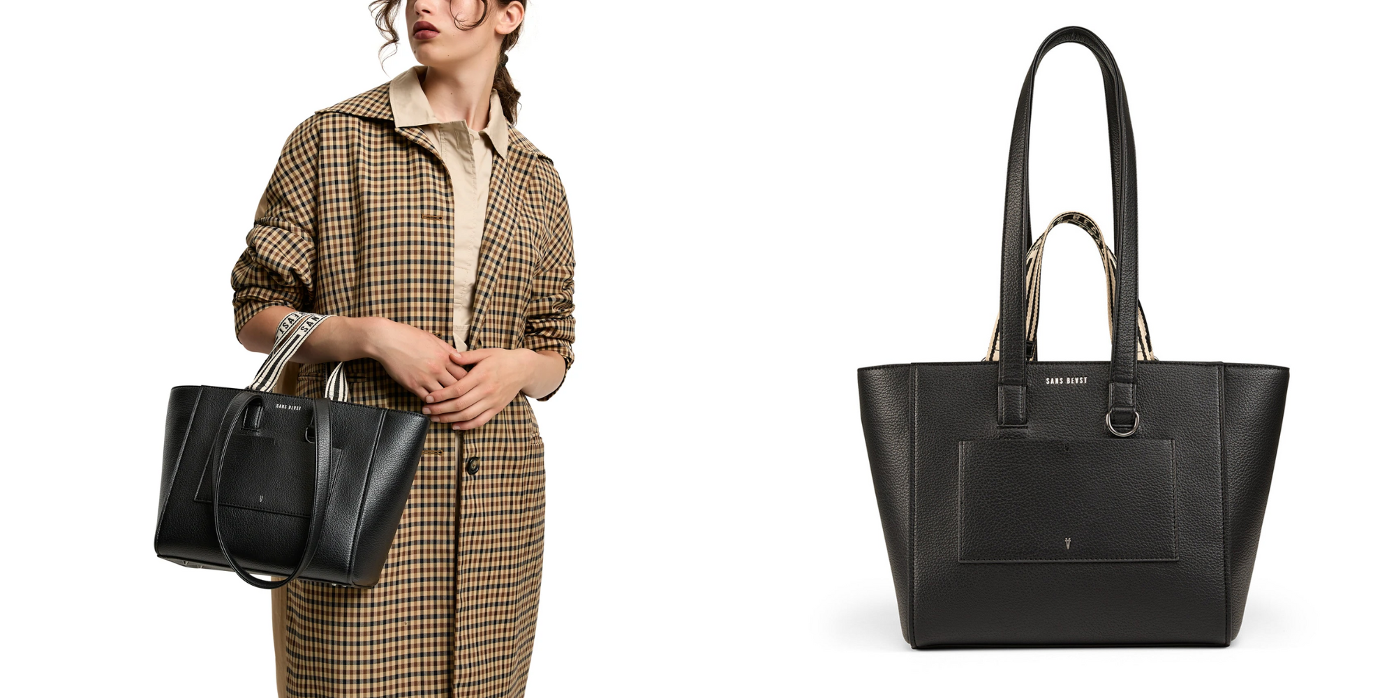 image of library tote bag and person holding tote bag by Sans Beast