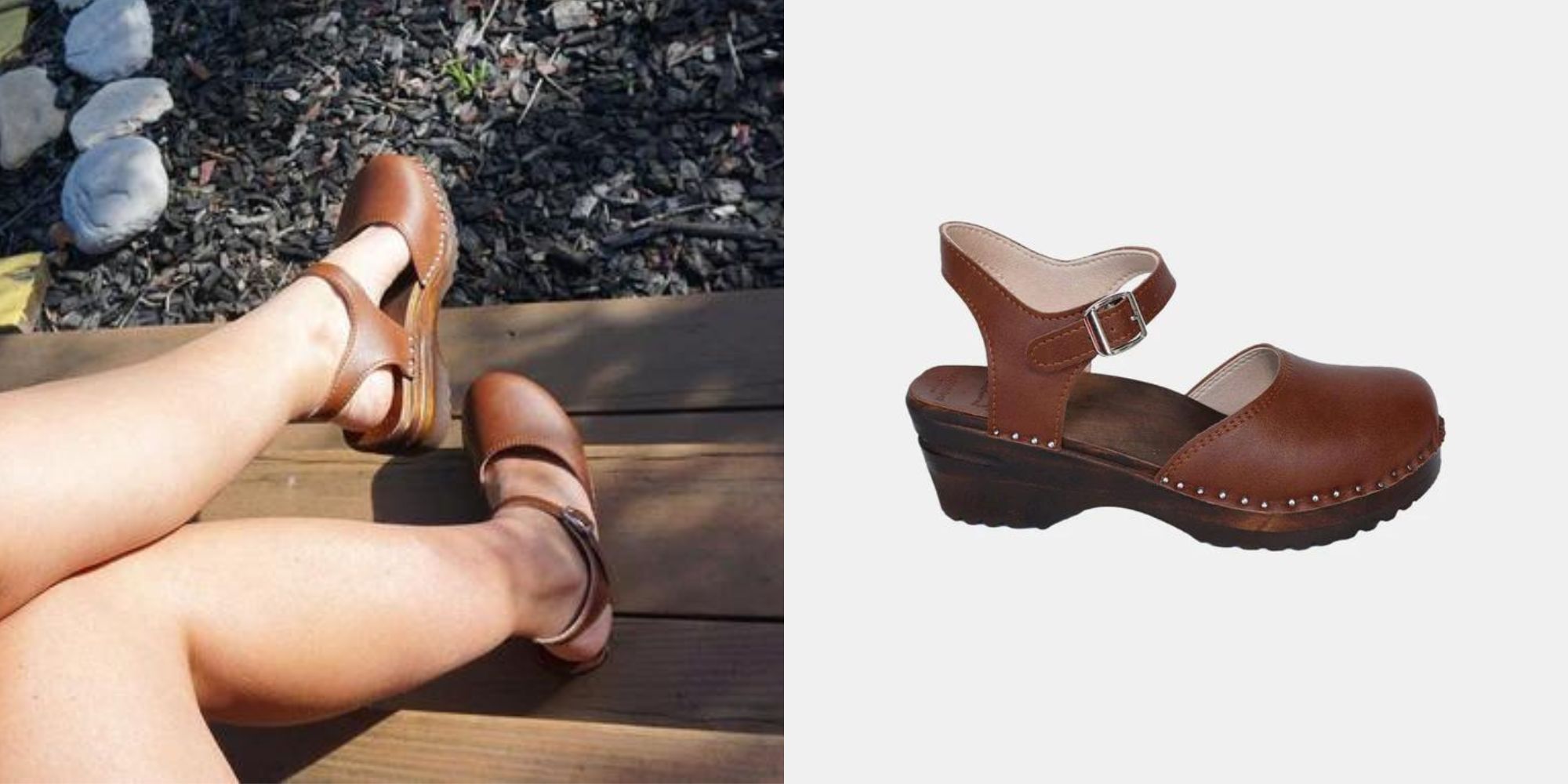 Brown vegan sandal clogs by Good Guys Go Vegan.