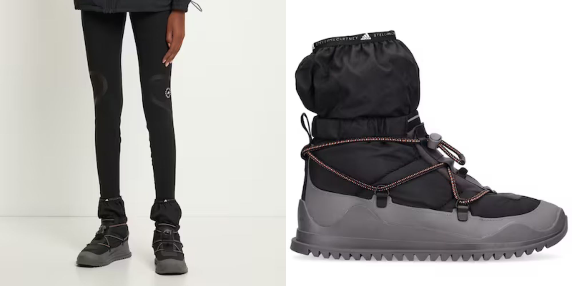 Black winter ready black and grey boots by Adidas by Stella McCartney.