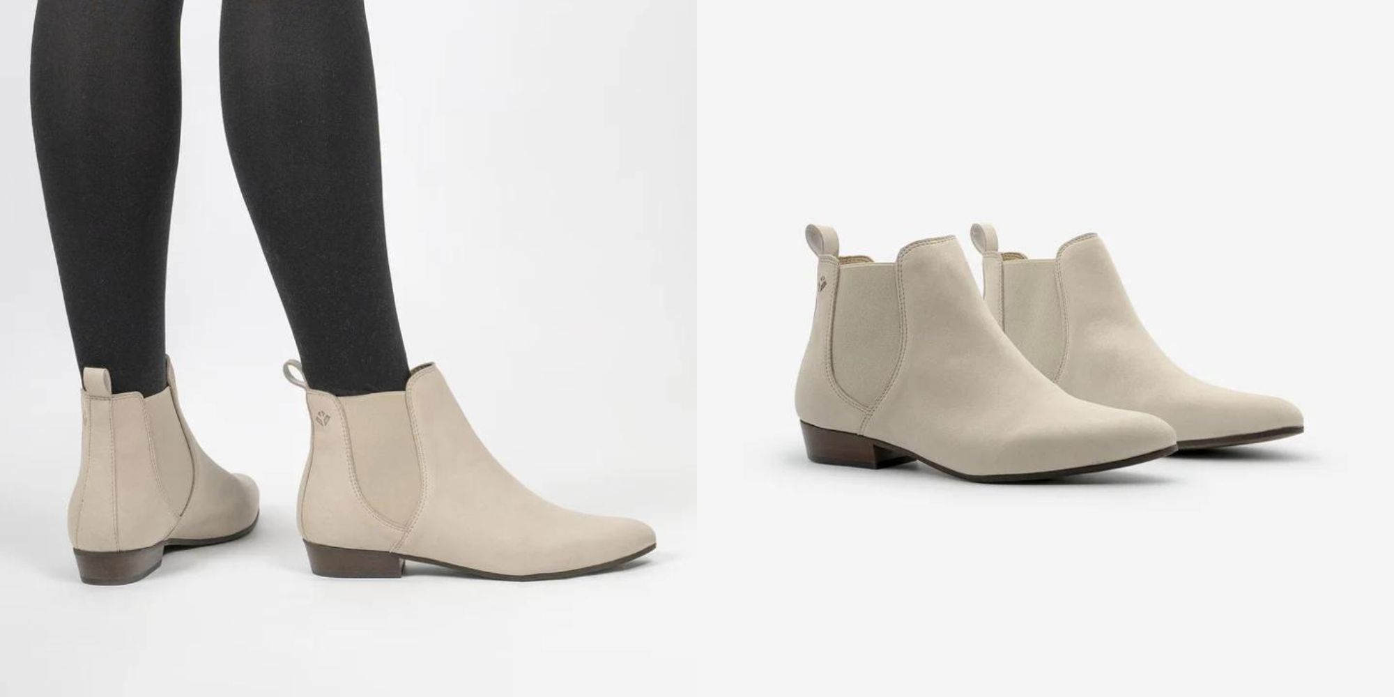 Beige vegan ankle boots by COG.