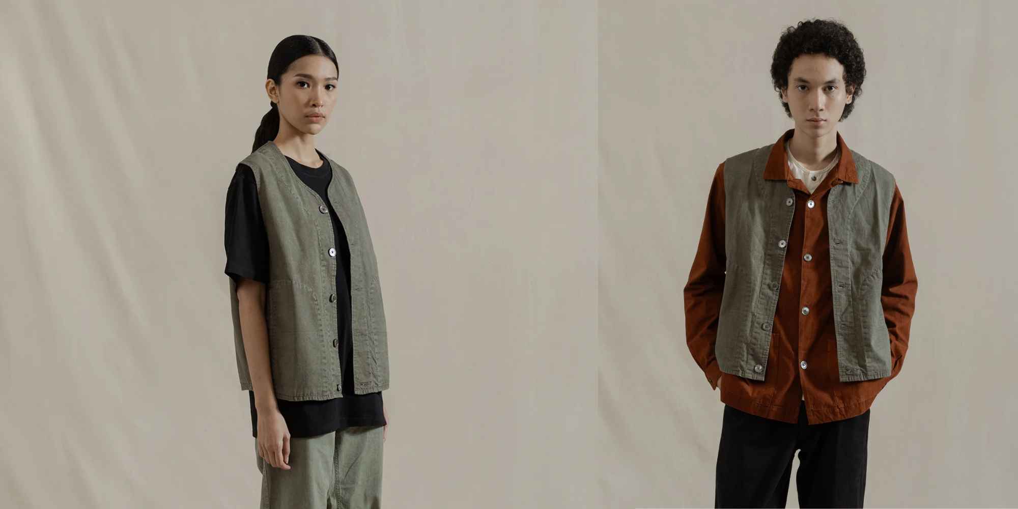 Models wearing waistcoat from sukkhacitta
