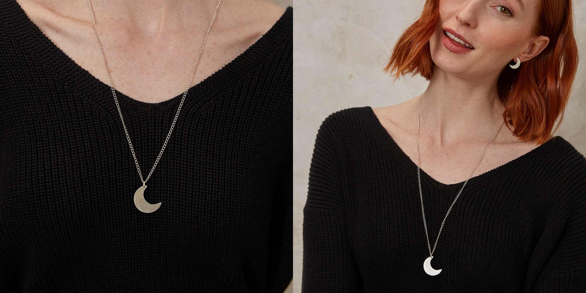 A long moon pendant necklace from People Tree.