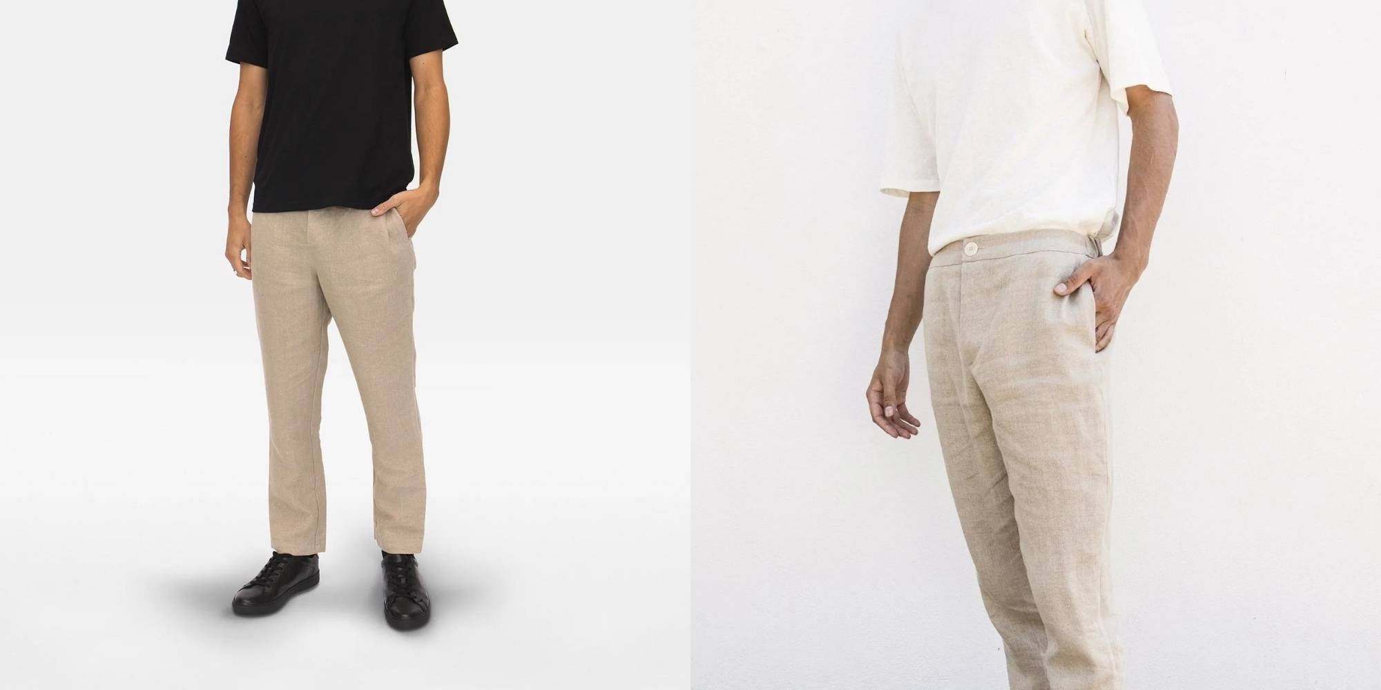 A pair of linen beige linen trousers from A.BCH.