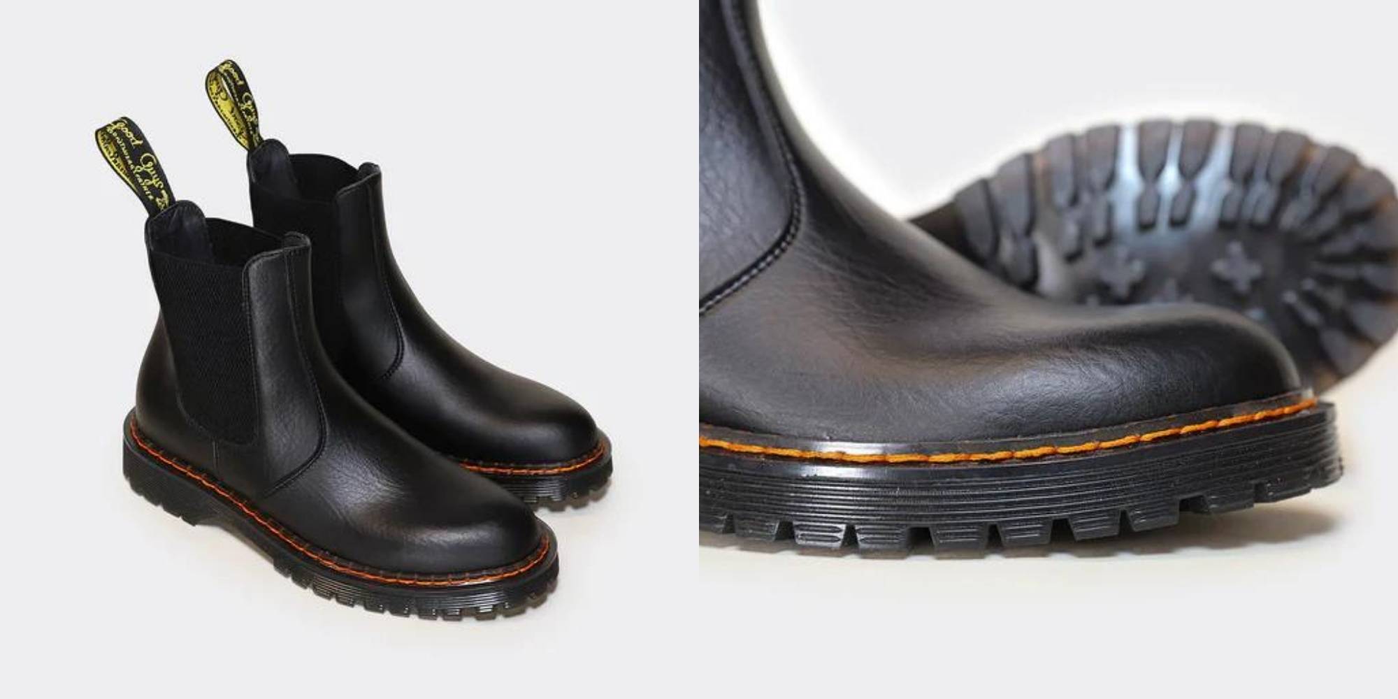 A pair of black vegan boots from Good Guys.