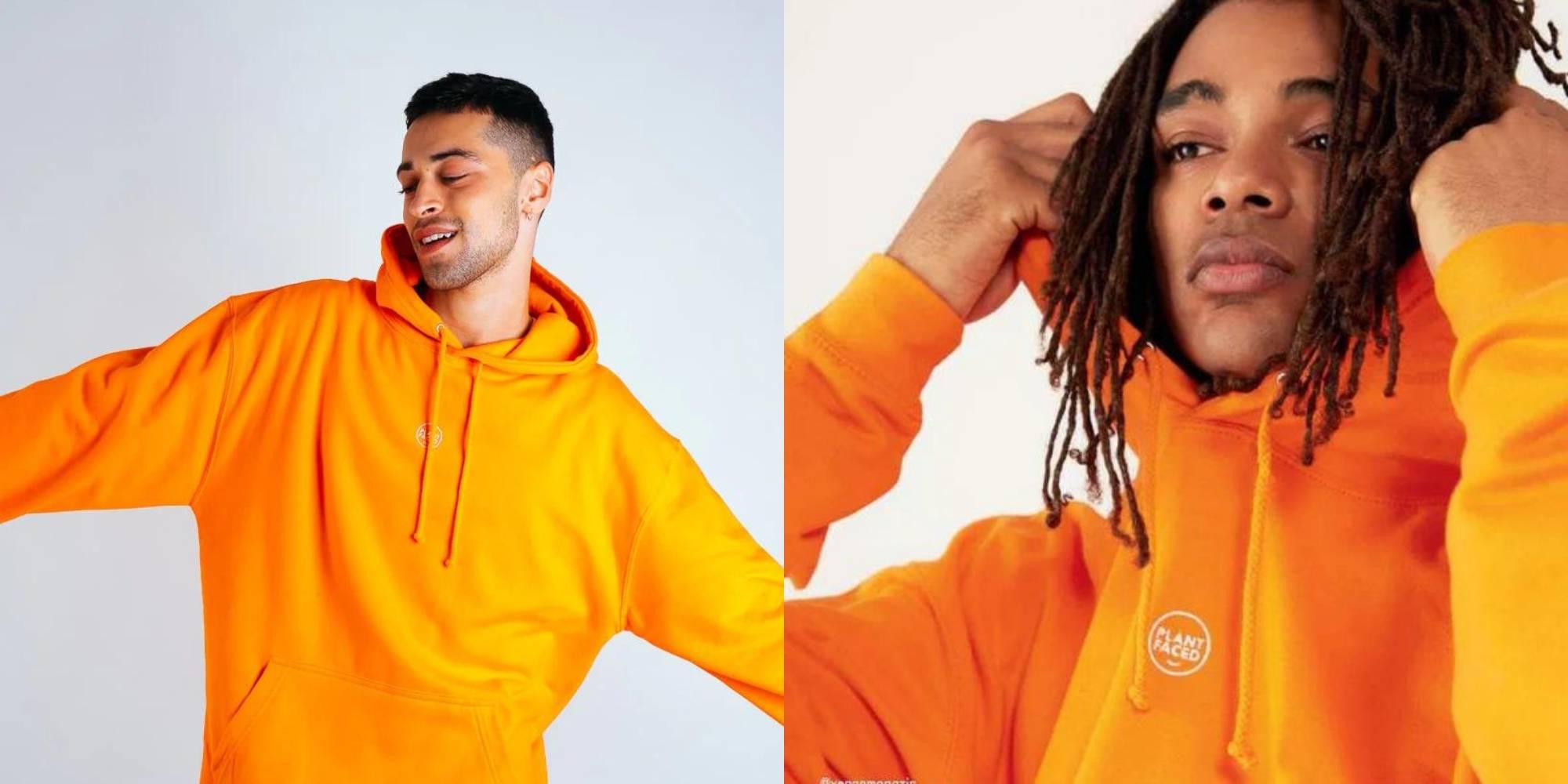 A bright neon orange hoodie from Plant Faced.