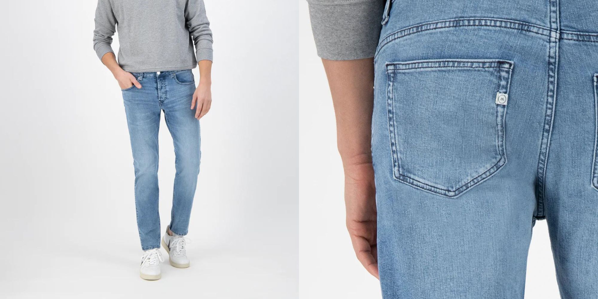 Lightwash classic denim jeans by MUD Jeans.