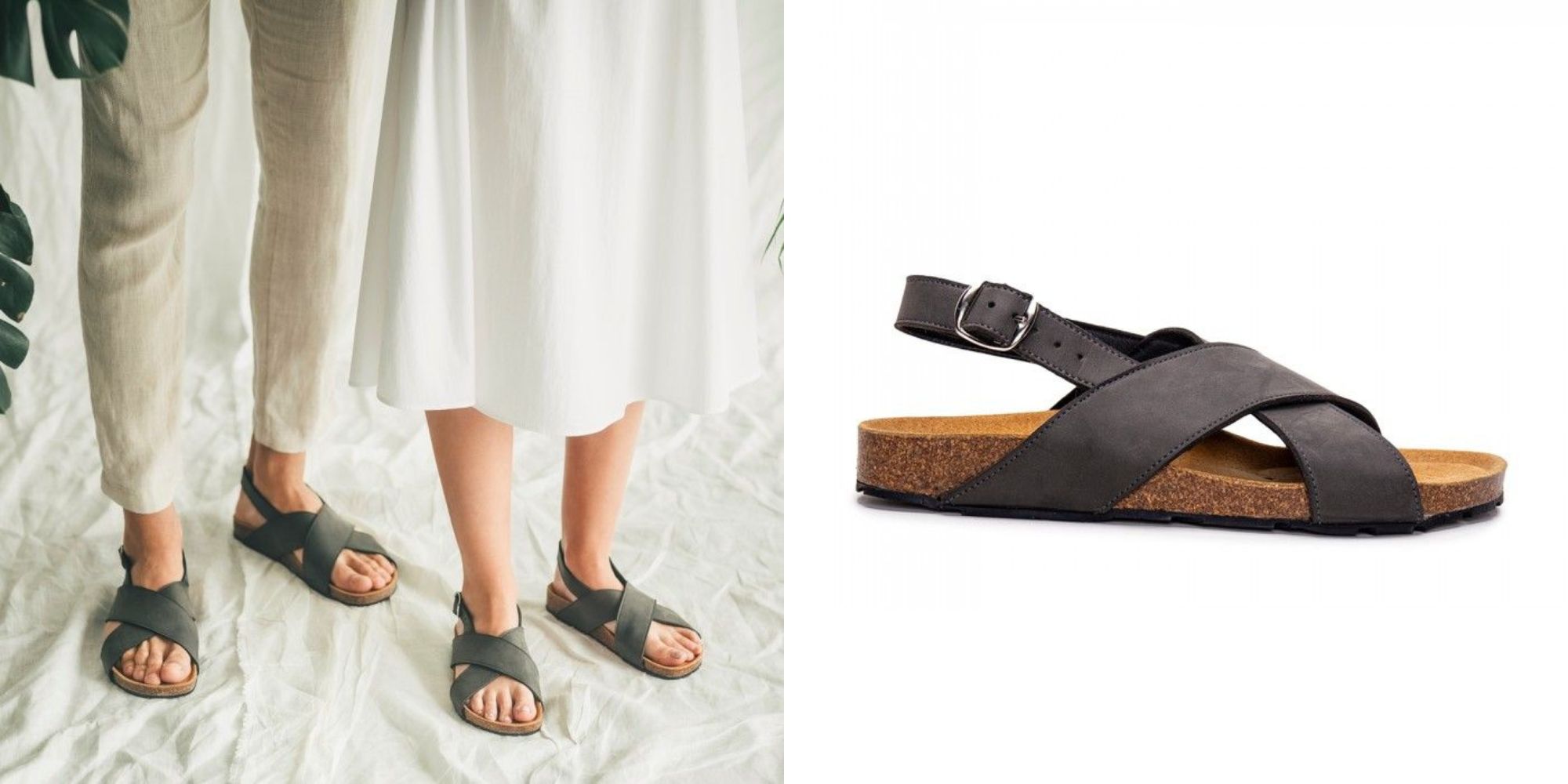 Vegan leather slingback sandals made by NAE.