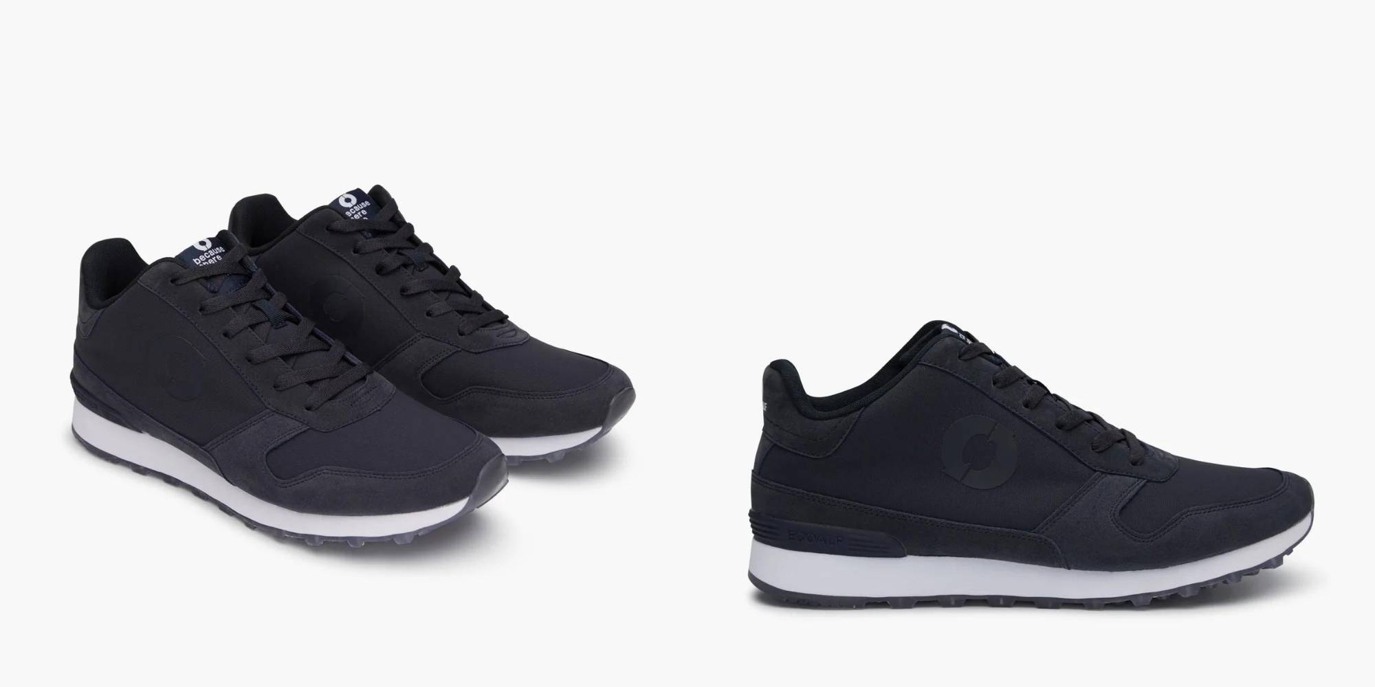 A pair of black sneakers for children by Ecoalf.