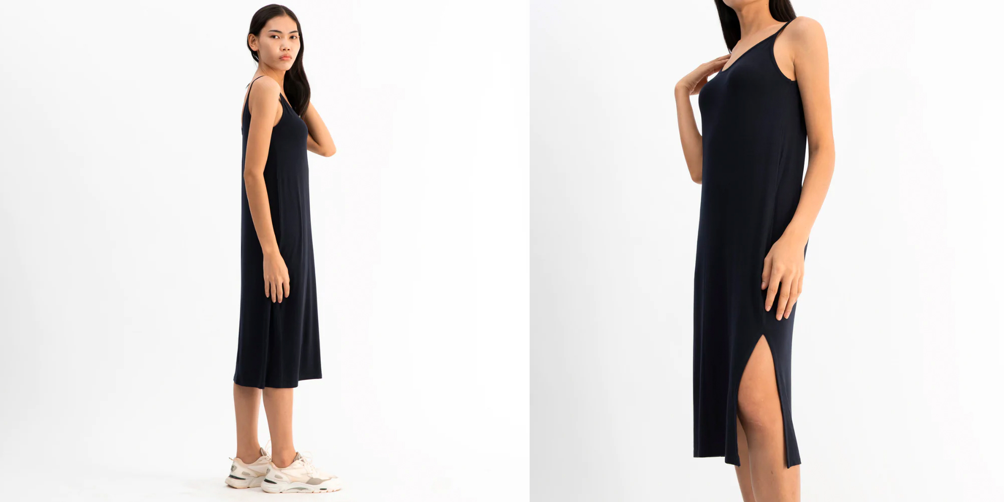 A woman in a singlet dress by DORSU.