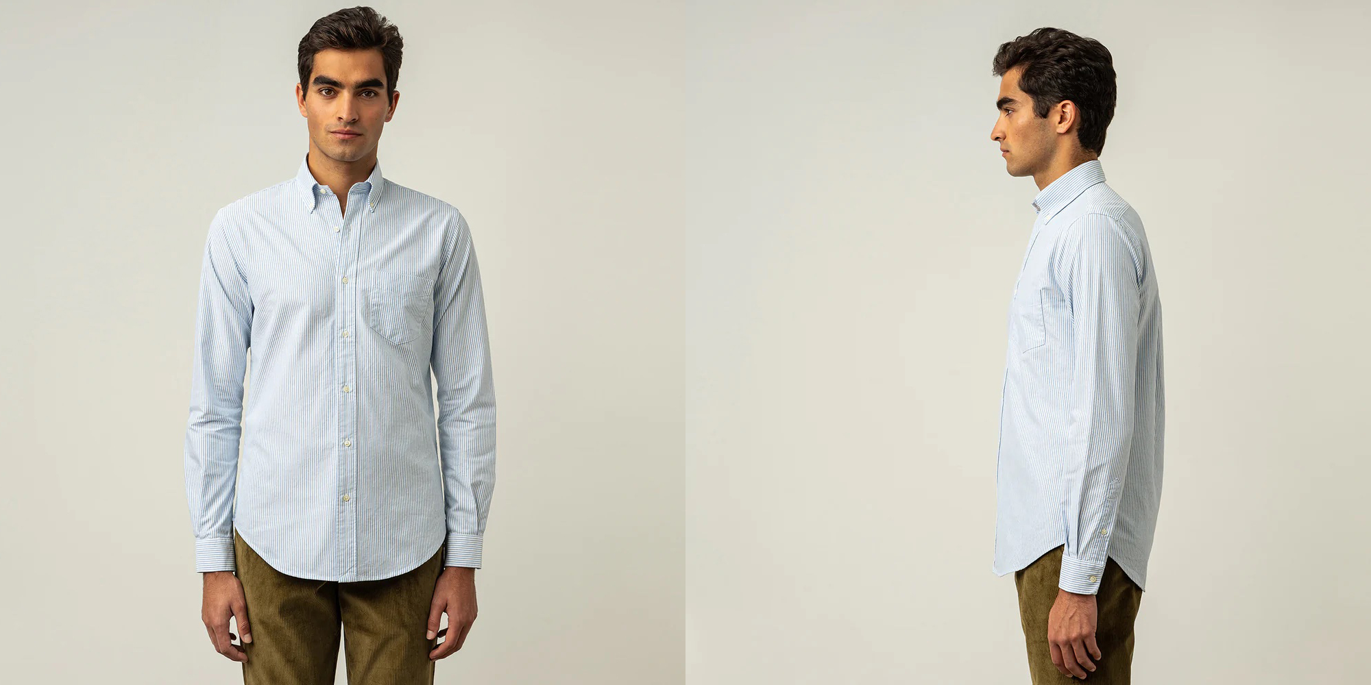 A blue striped Oxford by ISTO.