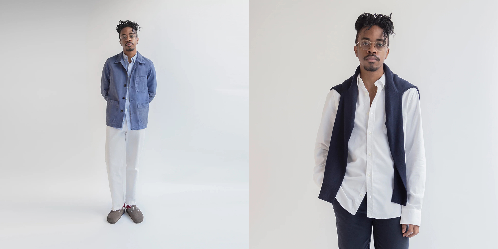 A man in a sustainable Unrecorded Oxford.