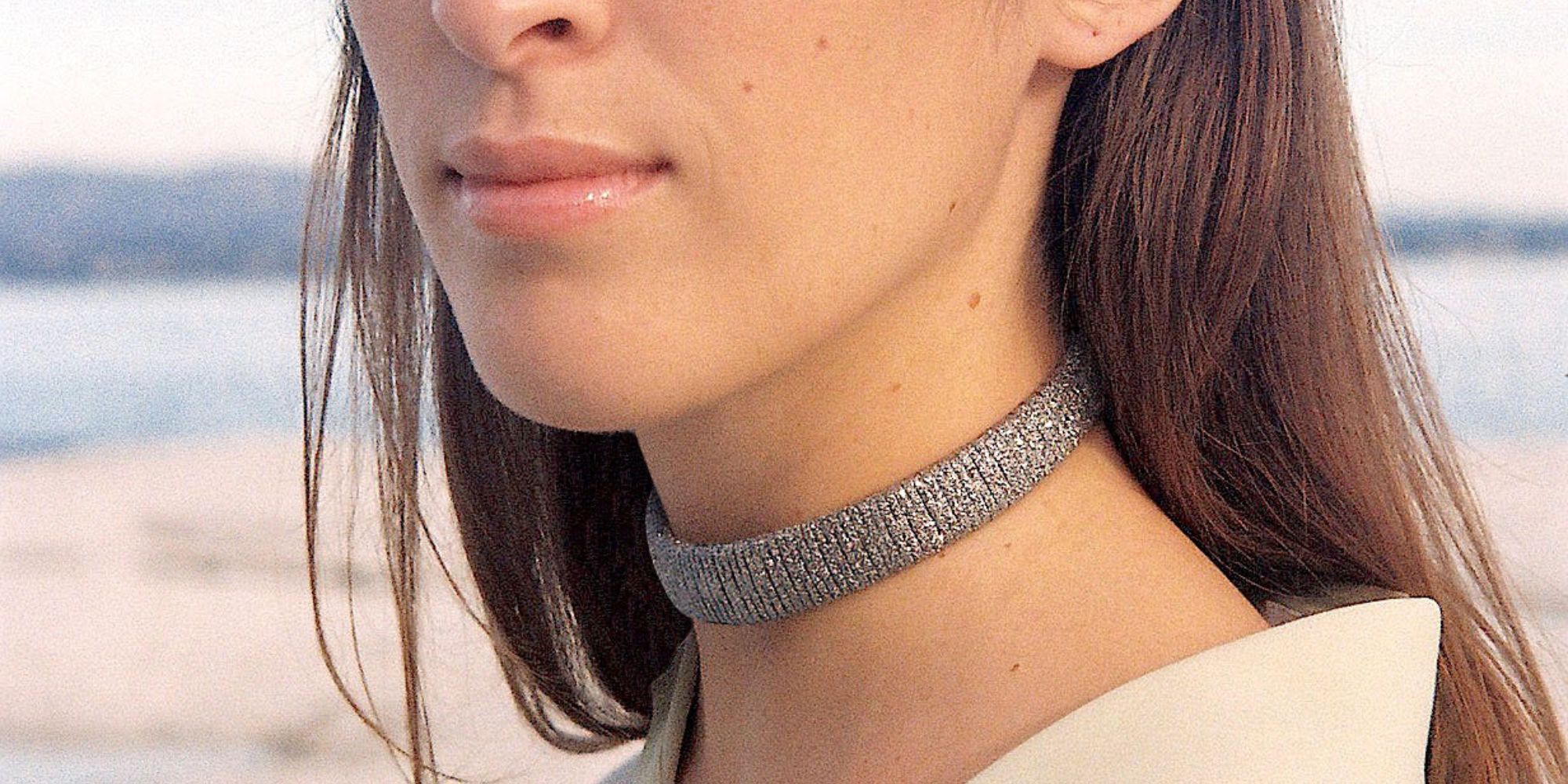 A silver chocker necklace by SO-LE Studio for LVRSustainable.