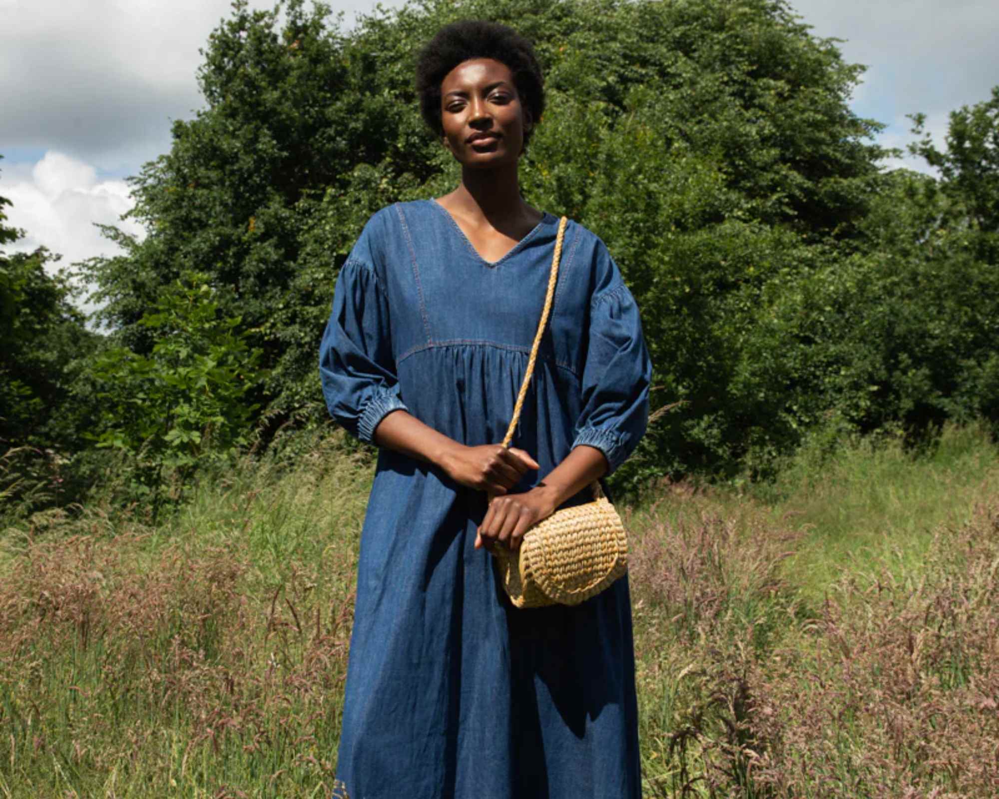 person wearing more sustainable dress