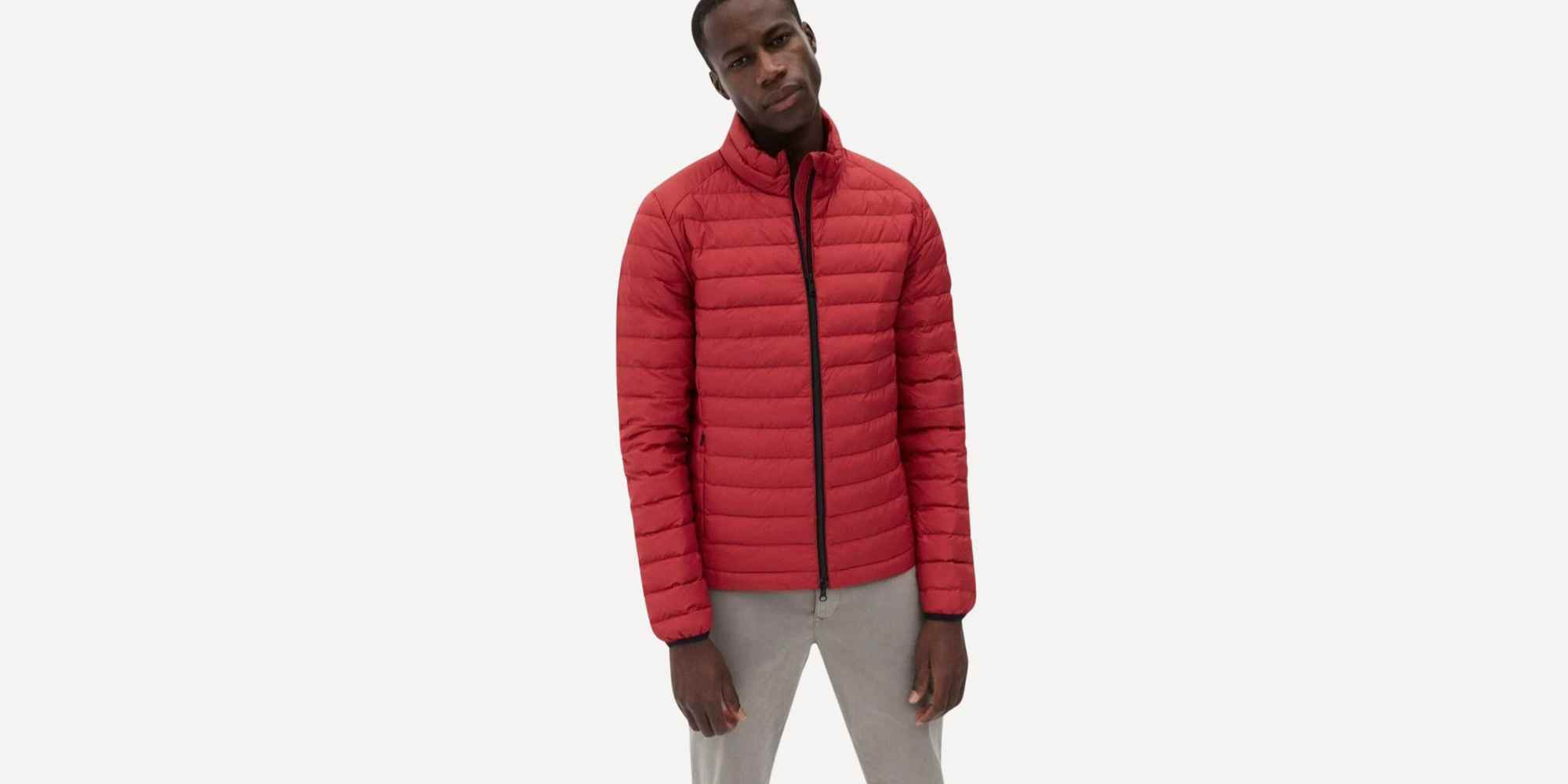 person wearing red puffer jacket from brothers we stand