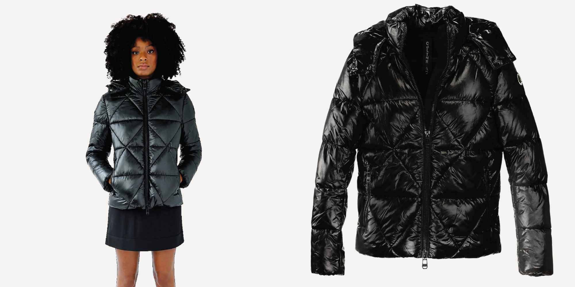 Black quilted puffer jacket from Culthread