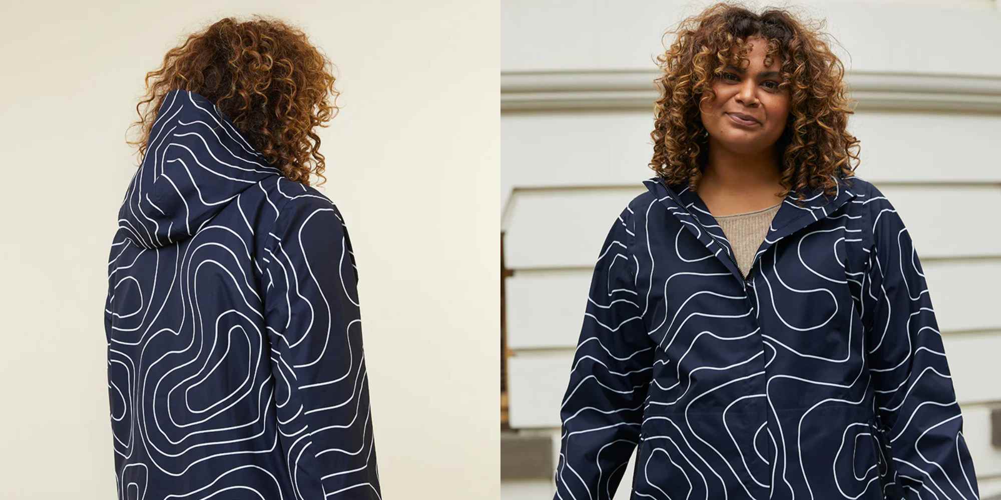 Printed waterproof coat from Amble Outdoors