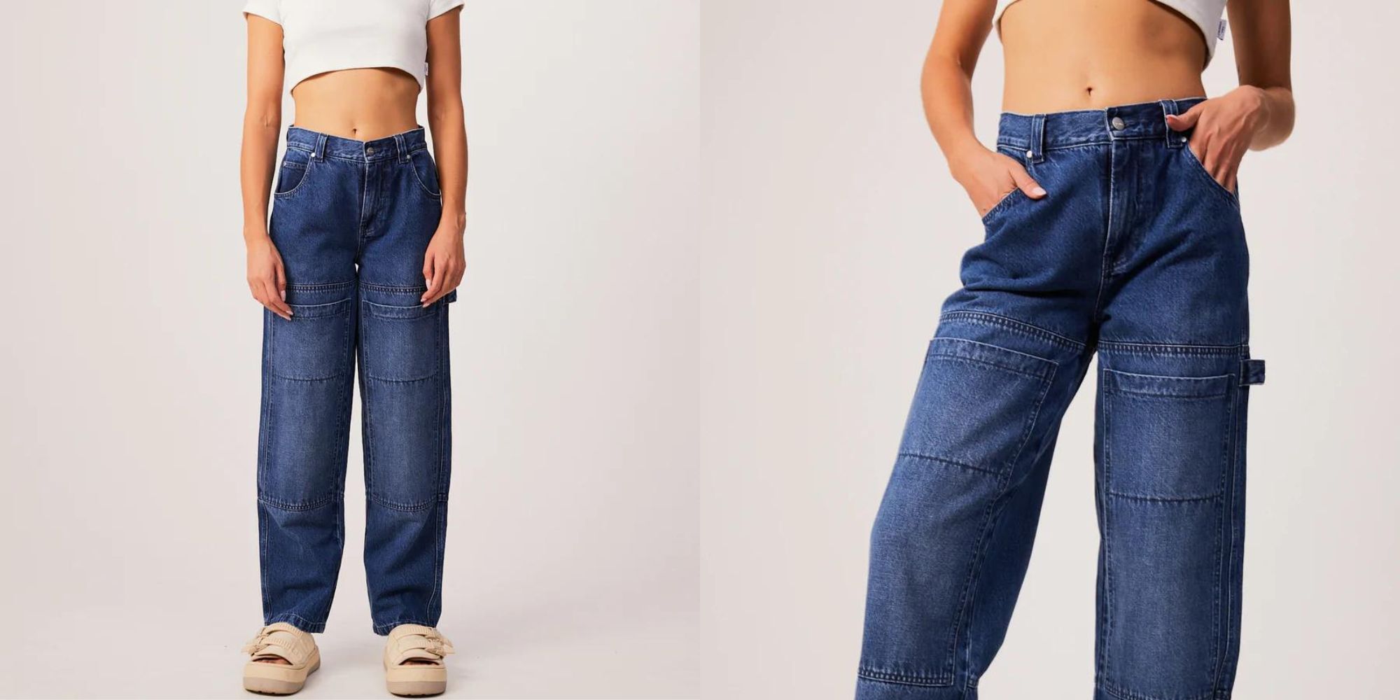 Wide leg carpenter hemp and organic cotton jeans by Afends.