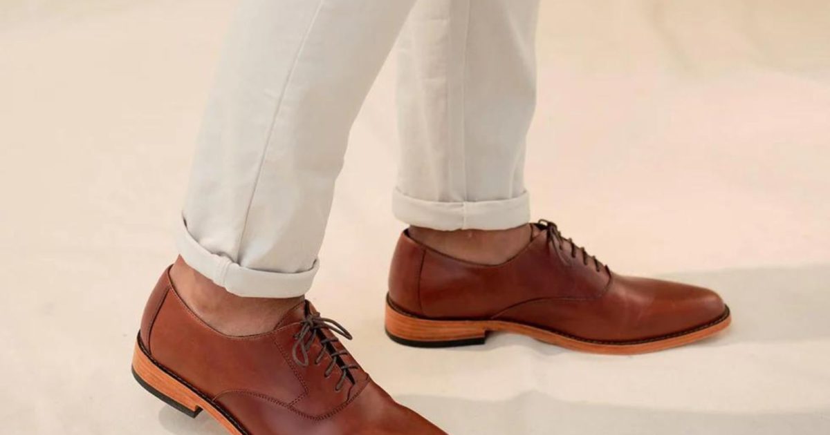 Gucci Cognac Brown Oxford Men's Dress Shoes