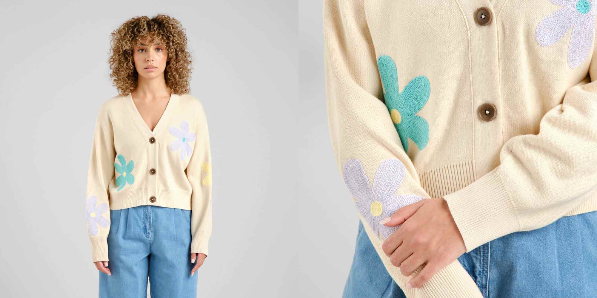 dedicated cardigan alternative to cider's floral knitwear