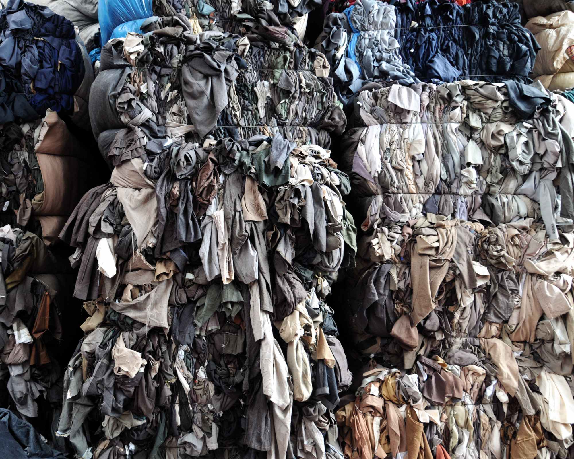 Piles of textile waste