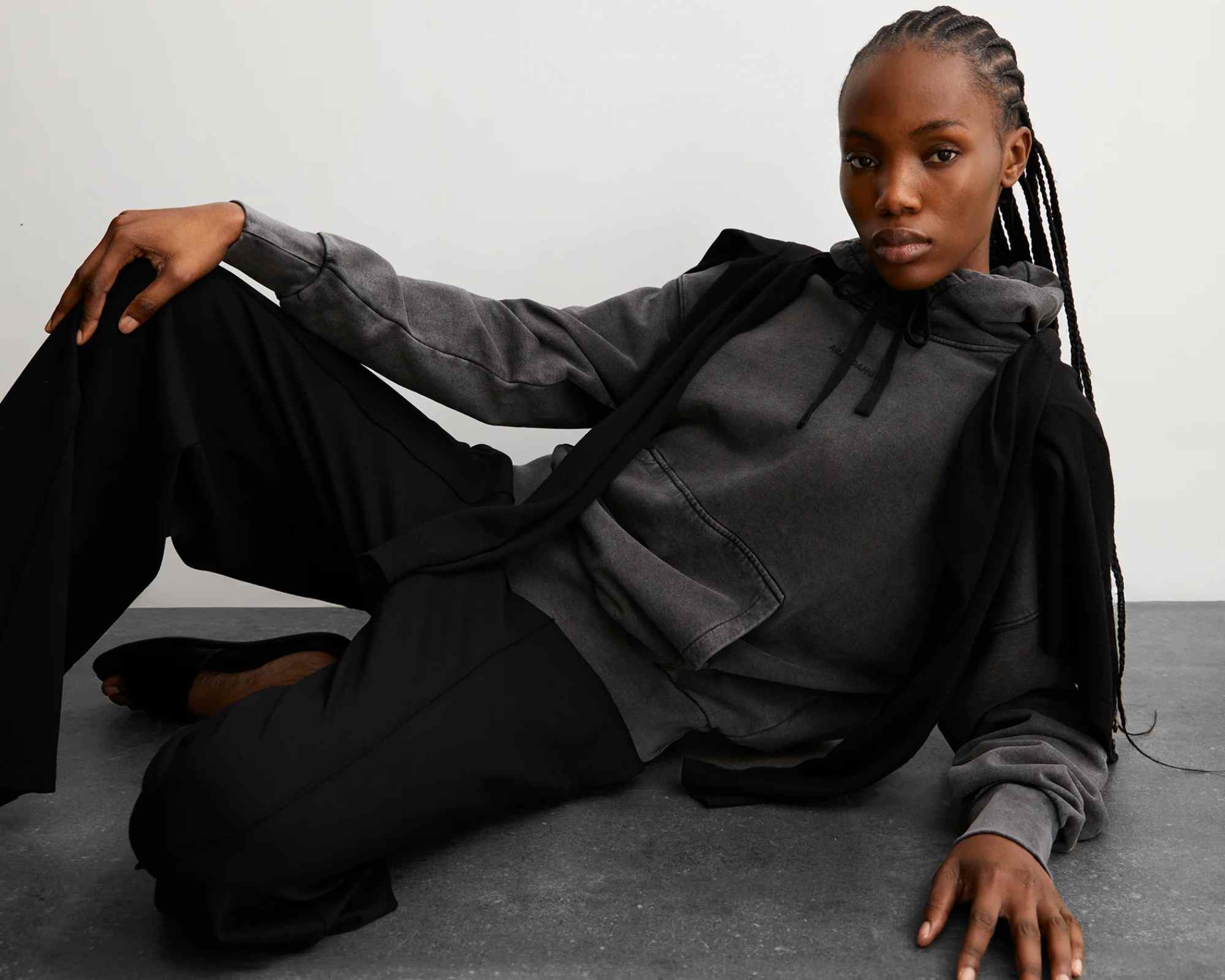 person wearing more sustainable outfit from german brand armedangels