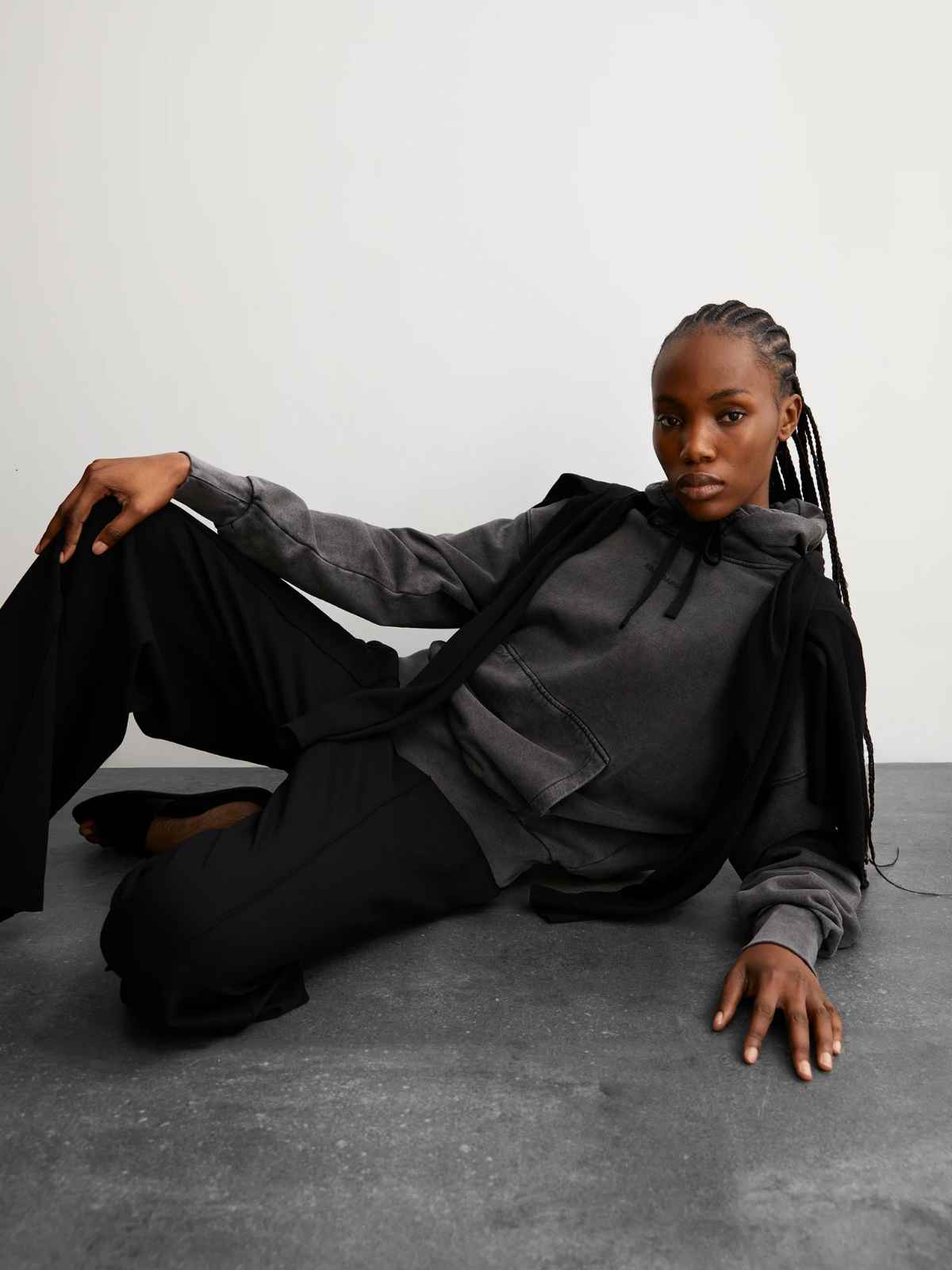 person wearing more sustainable outfit from german brand armedangels