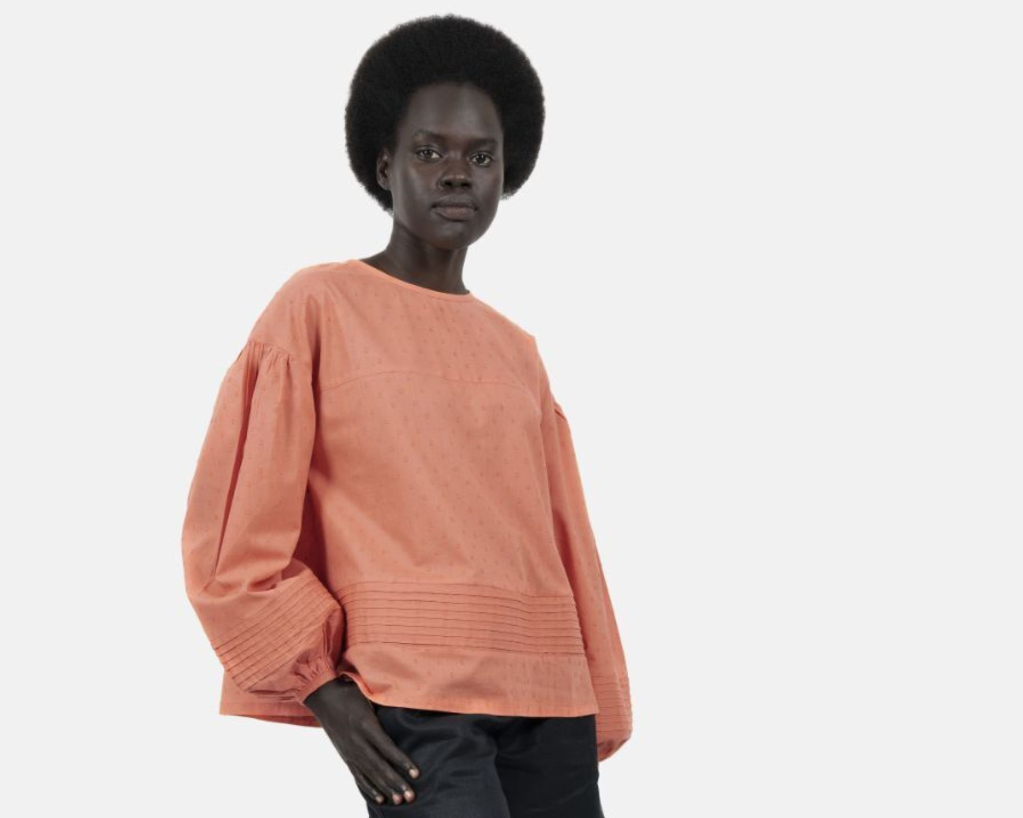 A pink organic plumeti cotton blouse by 1 People.