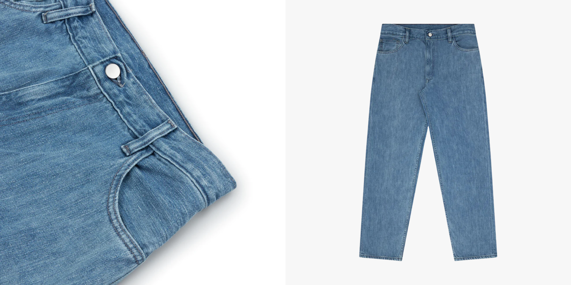 Wide leg raw selvedge denim jeans by non.