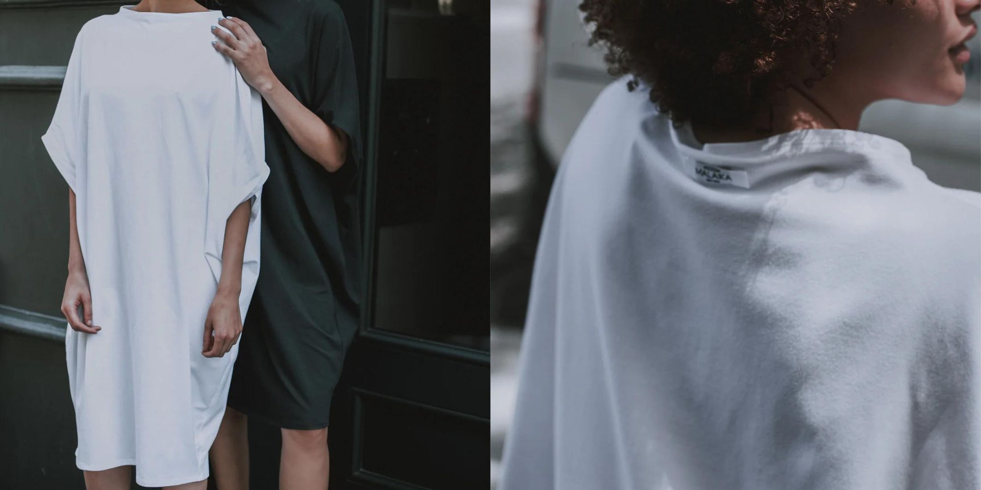 A white organic cotton hexagon anti-waste wedding dress by Malaika New York.