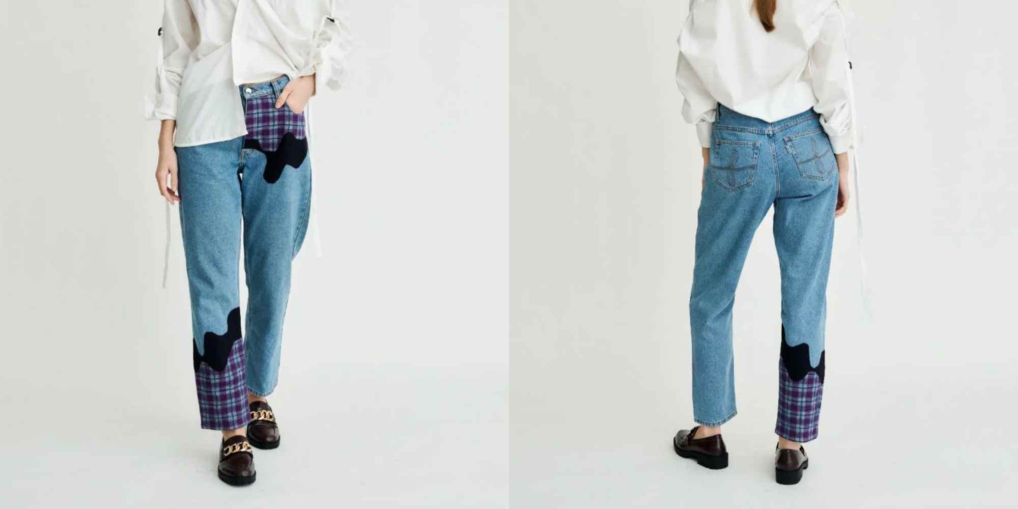 Checked jeans from Fanfare