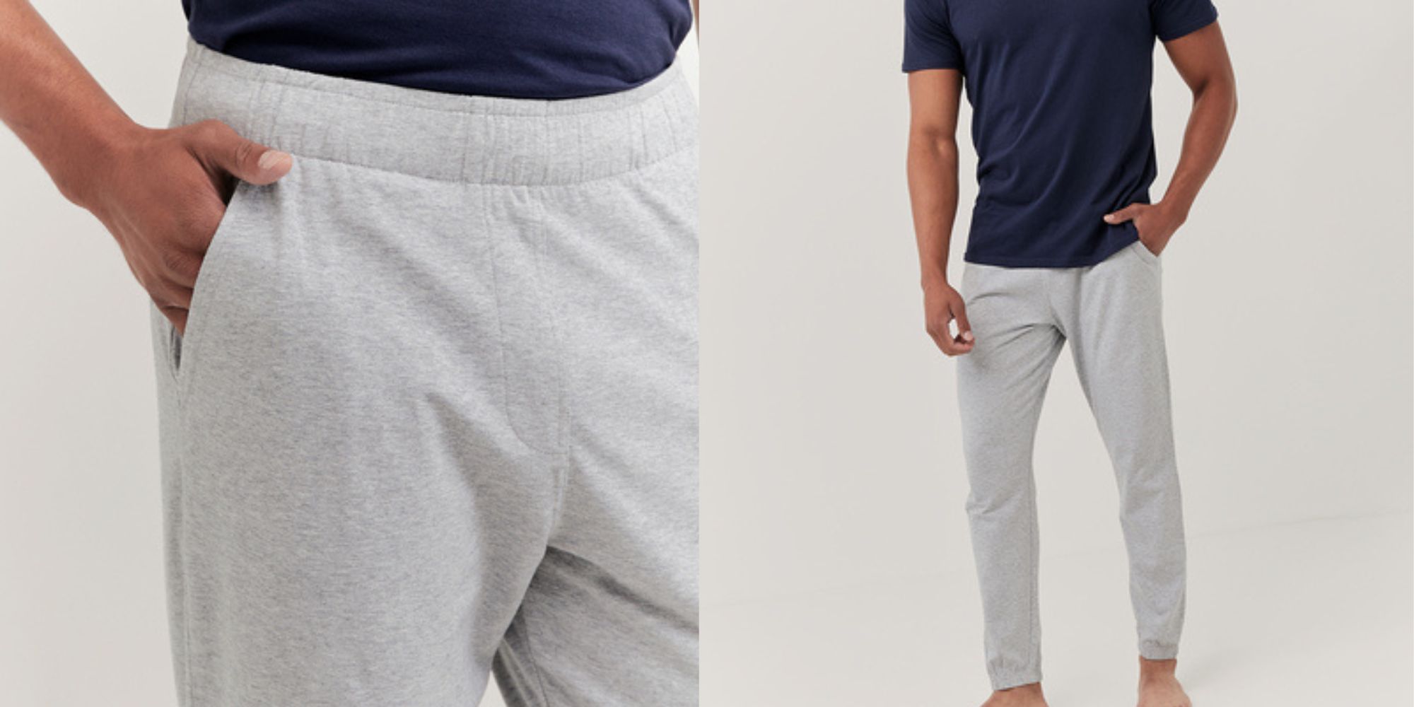 Grey cuffed responsible men's long pyjama pants by PACT.