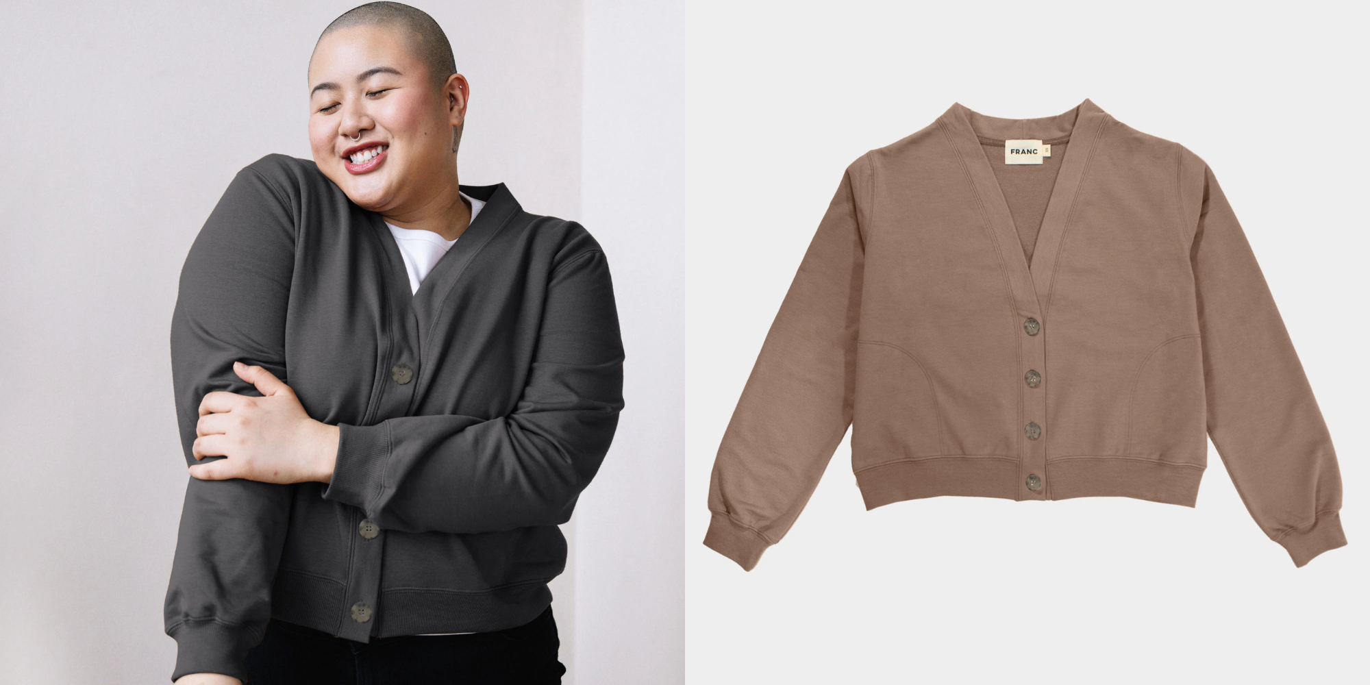 Someone in cropped cardigan by Franc.