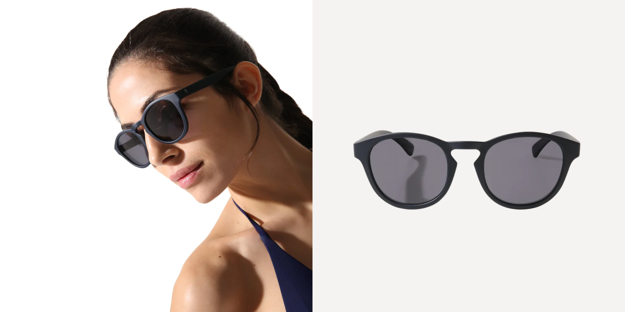 Someone wearing round sunglasses by Kampos.