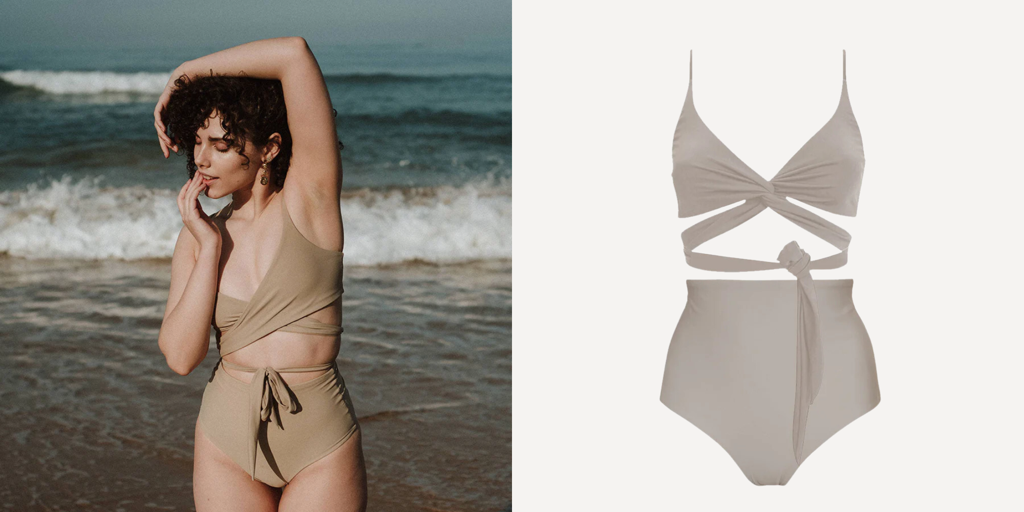 Someone wearing econyl recycled nylon bikini by Anekdot.